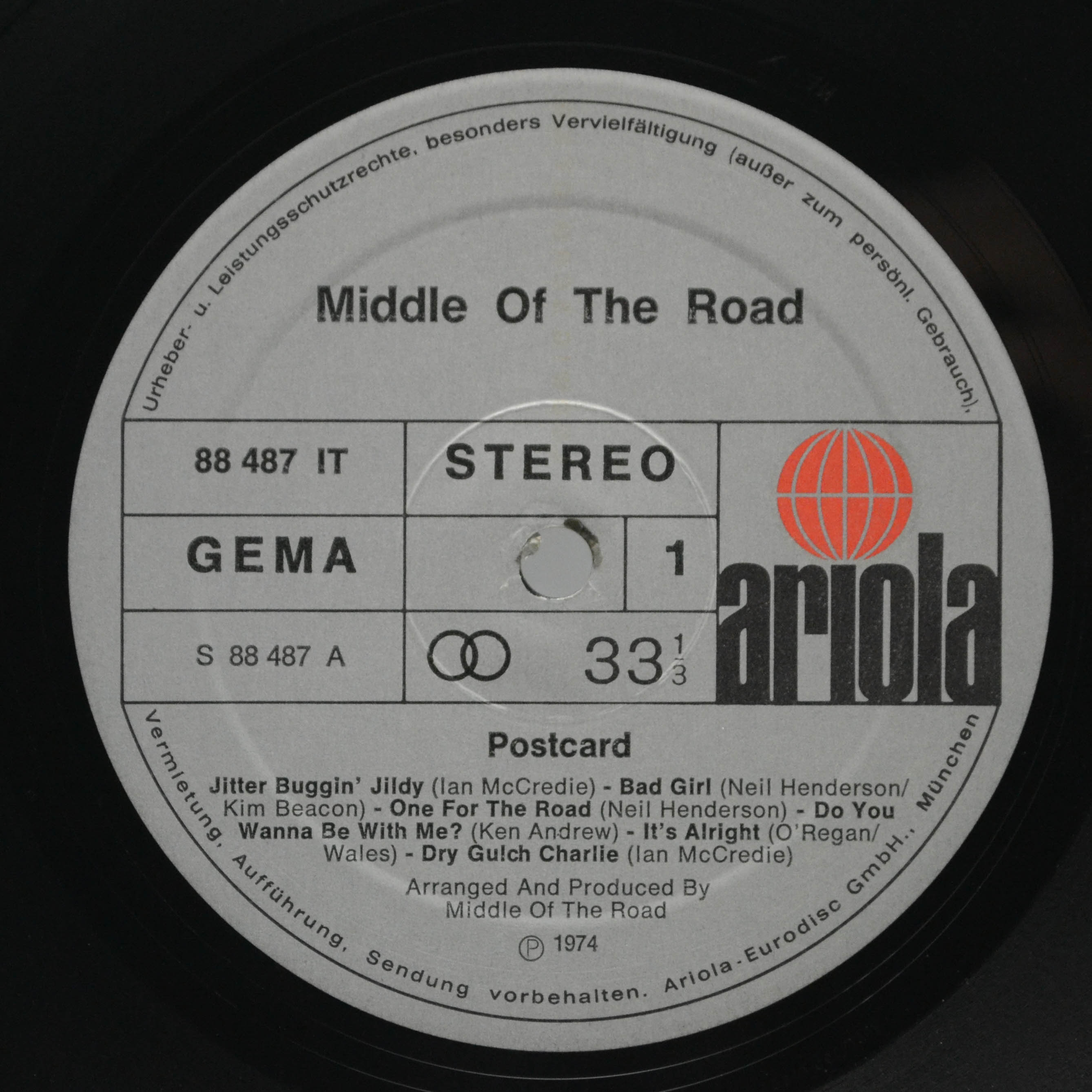 Middle Of The Road — Postcard, 1974