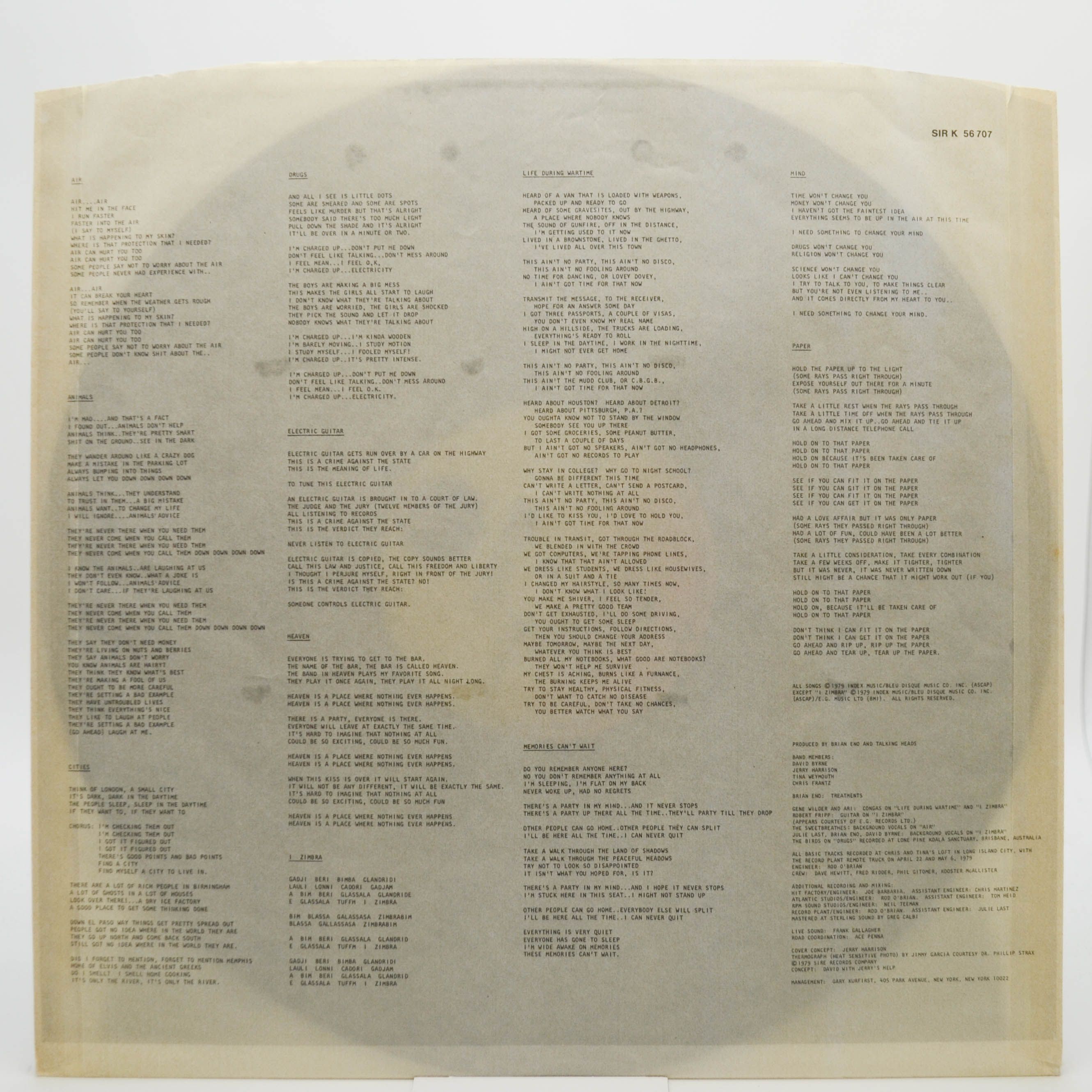 Talking Heads — Fear Of Music, 1979