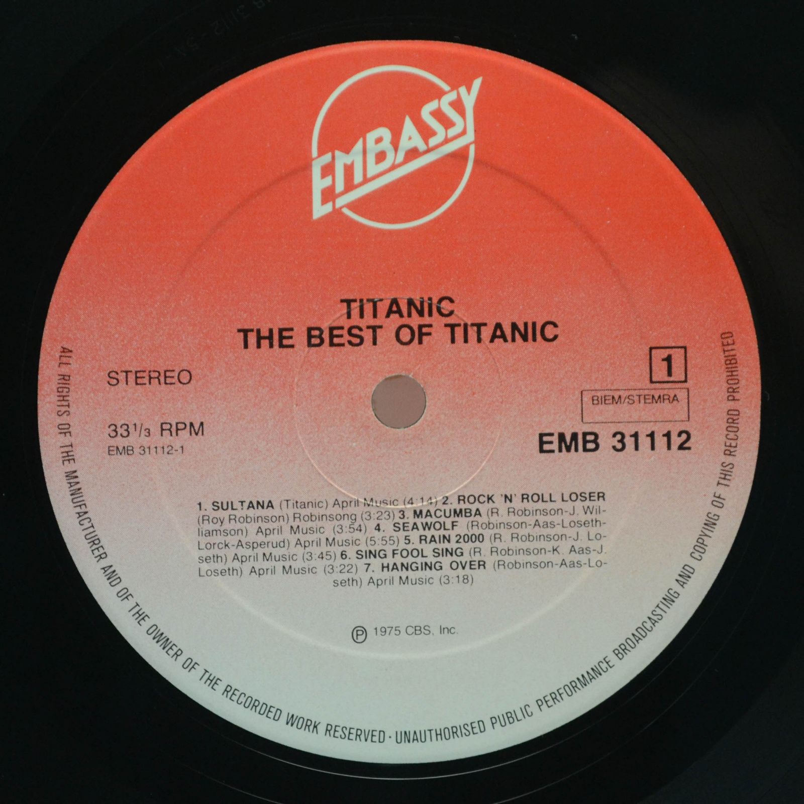 Titanic — The Best Of Titanic, 1975