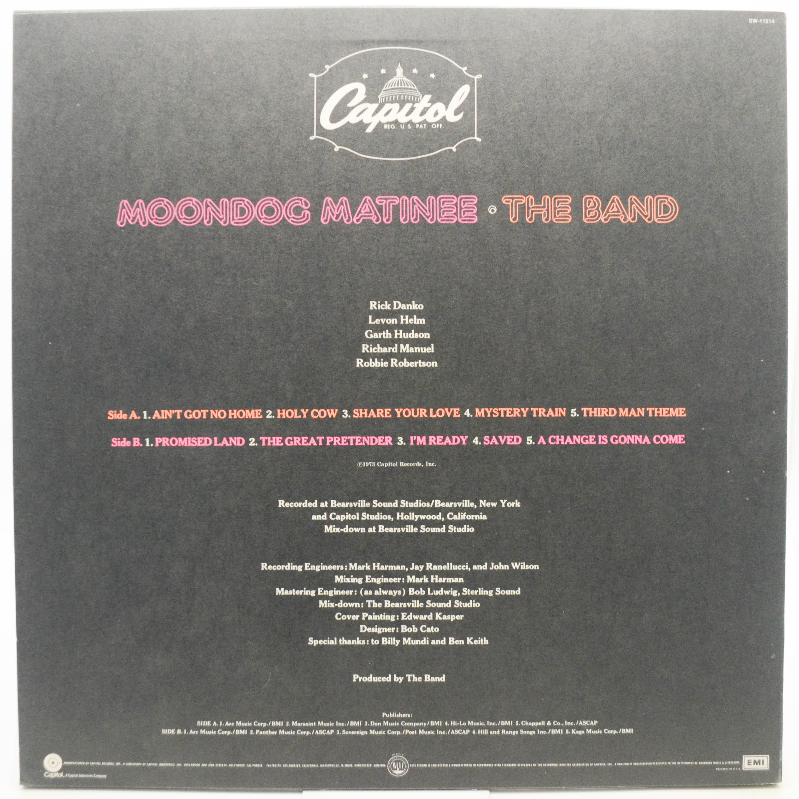 Band — Moondog Matinee (1-st, USA), 1973