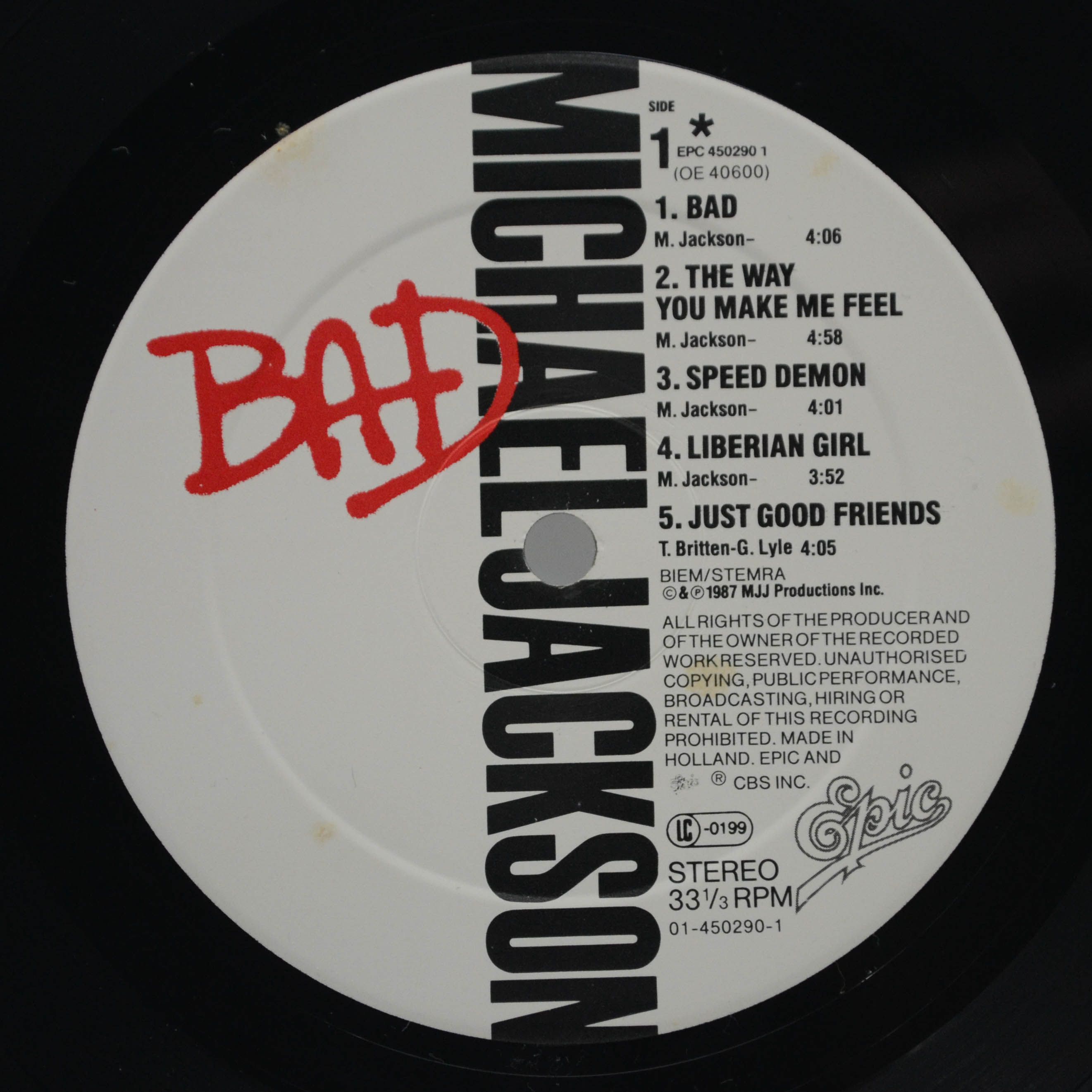 Michael Jackson — Bad, 1987