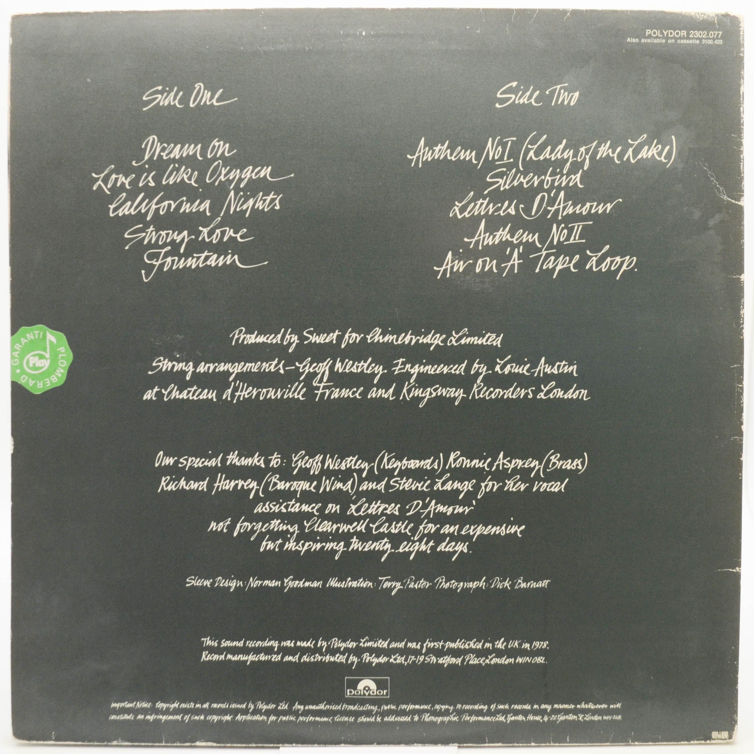 Sweet — Level Headed, 1978