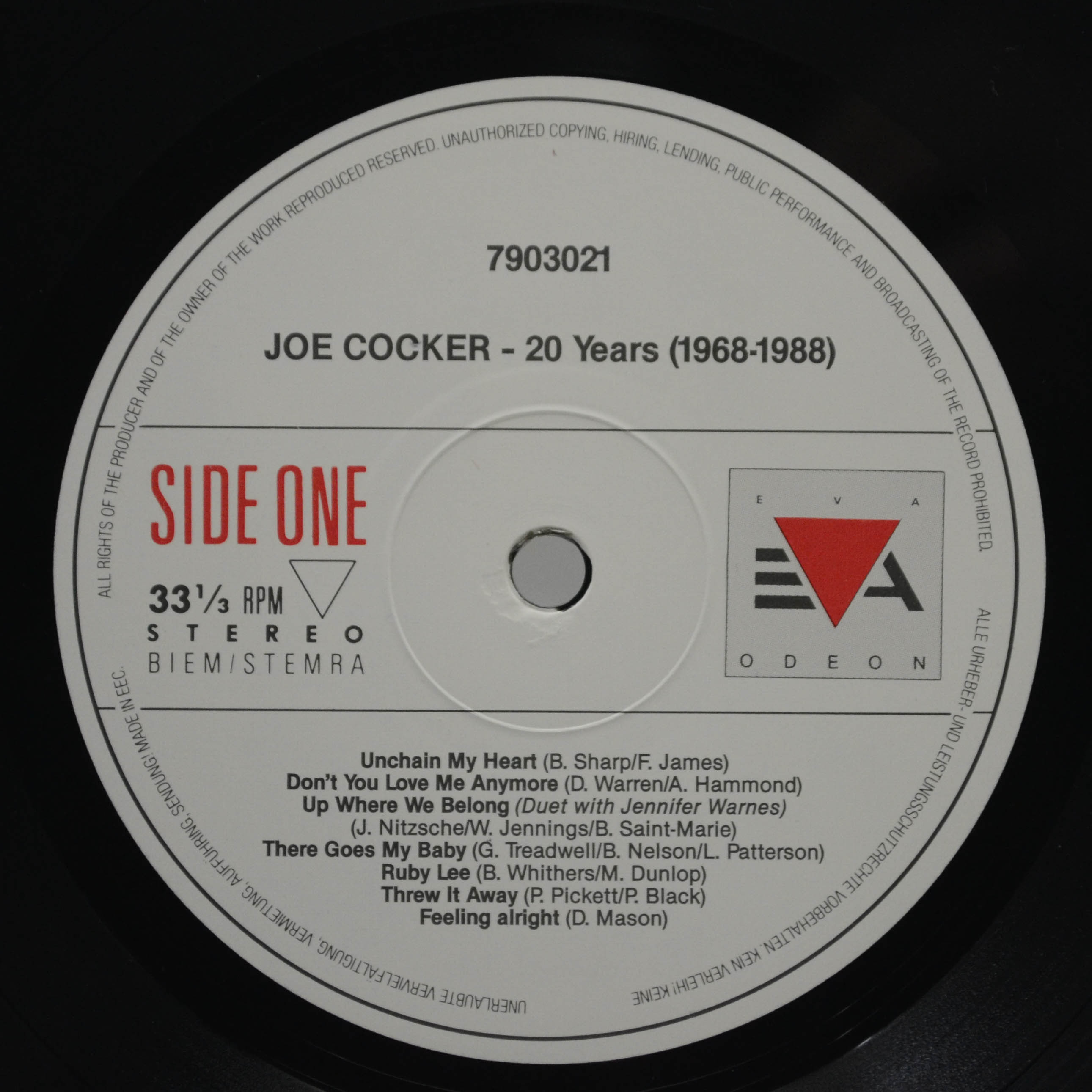 Joe Cocker — 20 Years (1968-1988), 1988