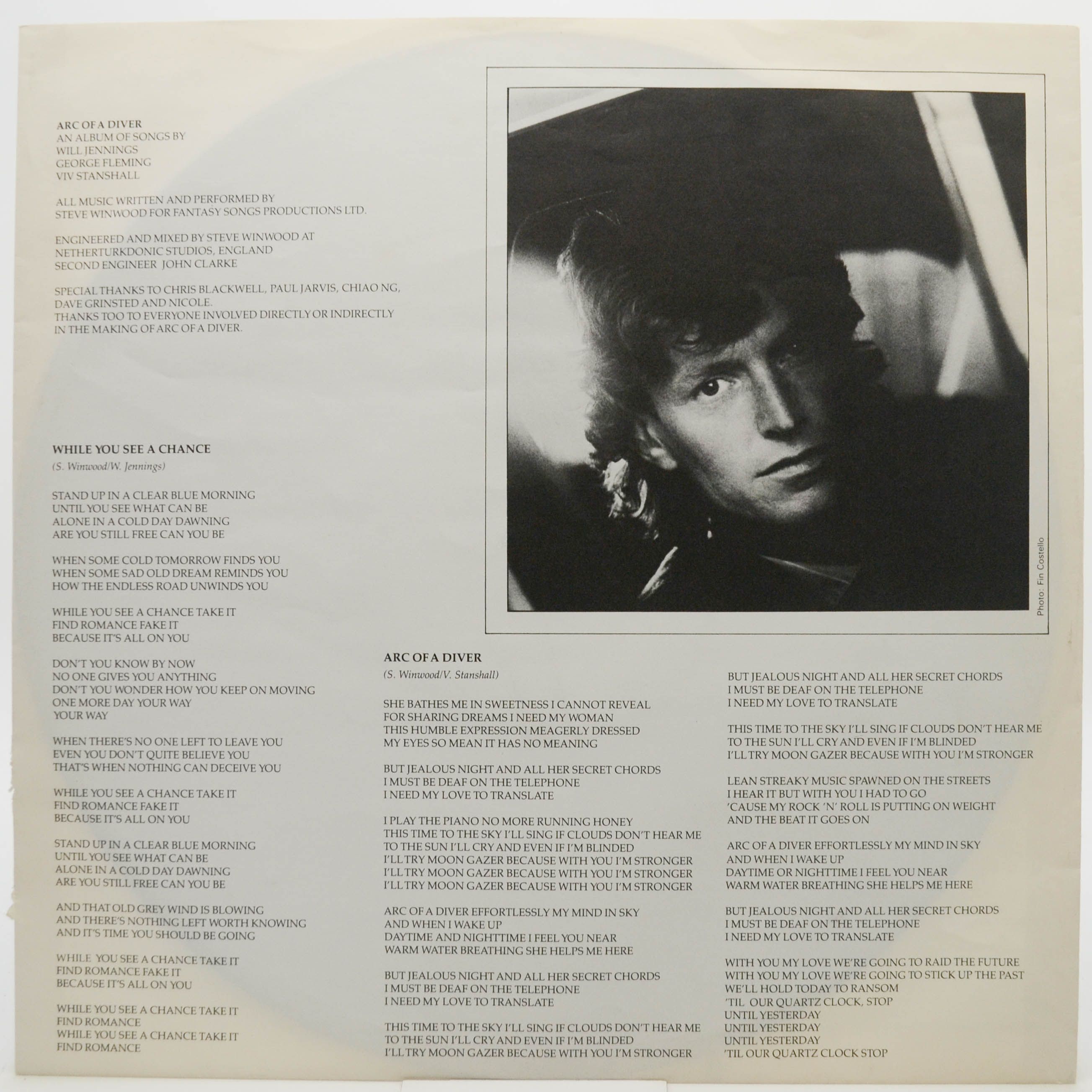 Steve Winwood — Arc Of A Diver, 1980