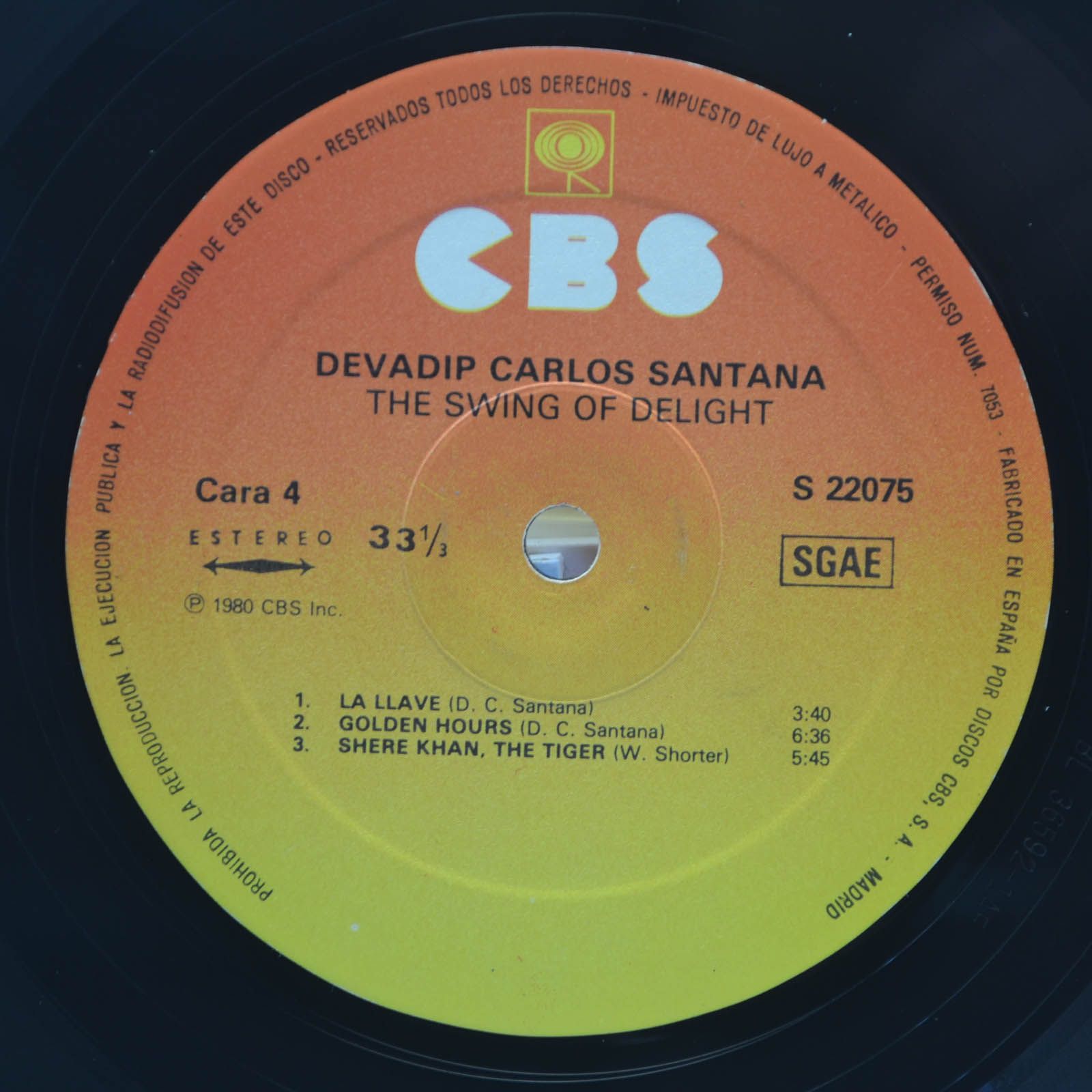 Devadip Carlos Santana — The Swing Of Delight (2LP), 1980
