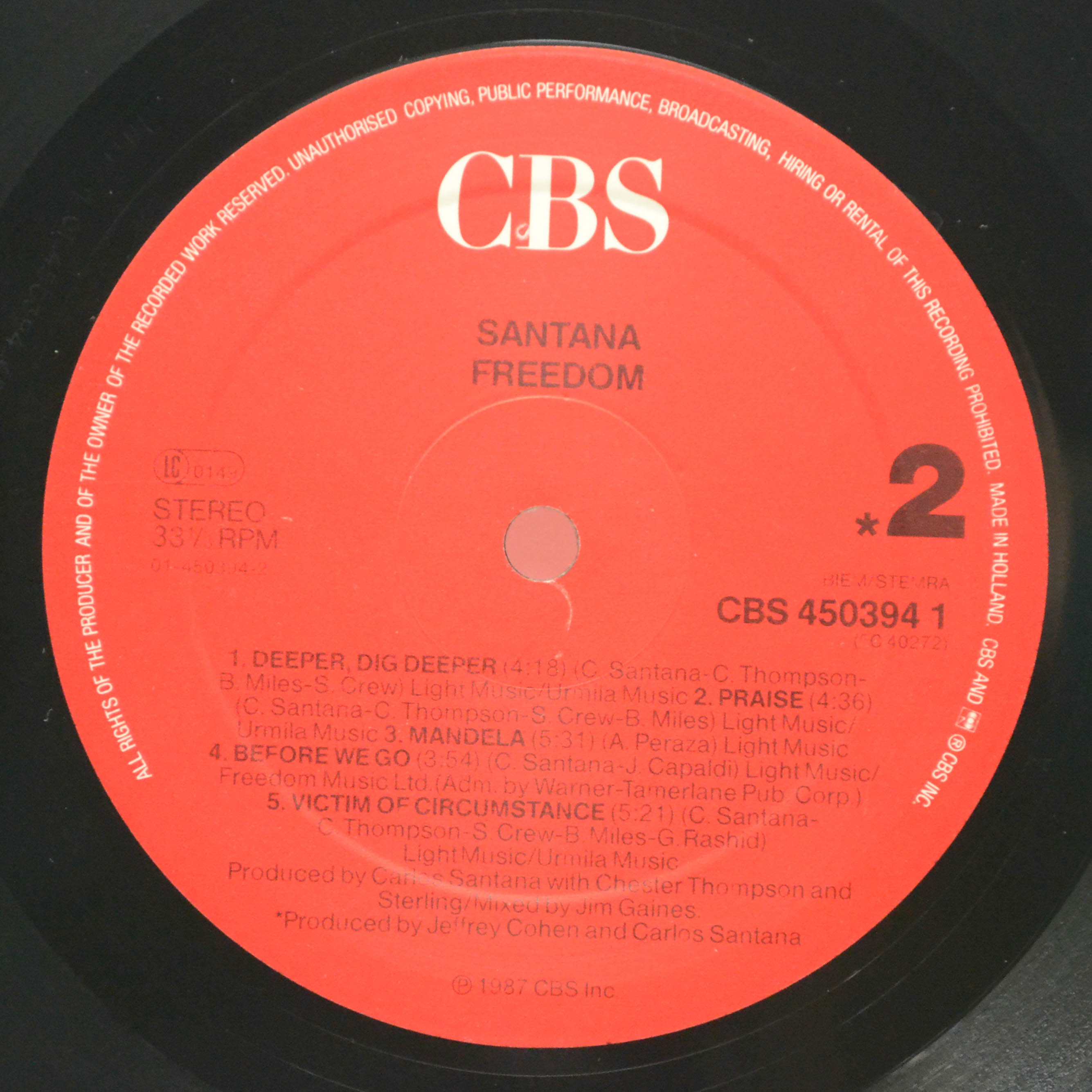 Santana — Freedom, 1987