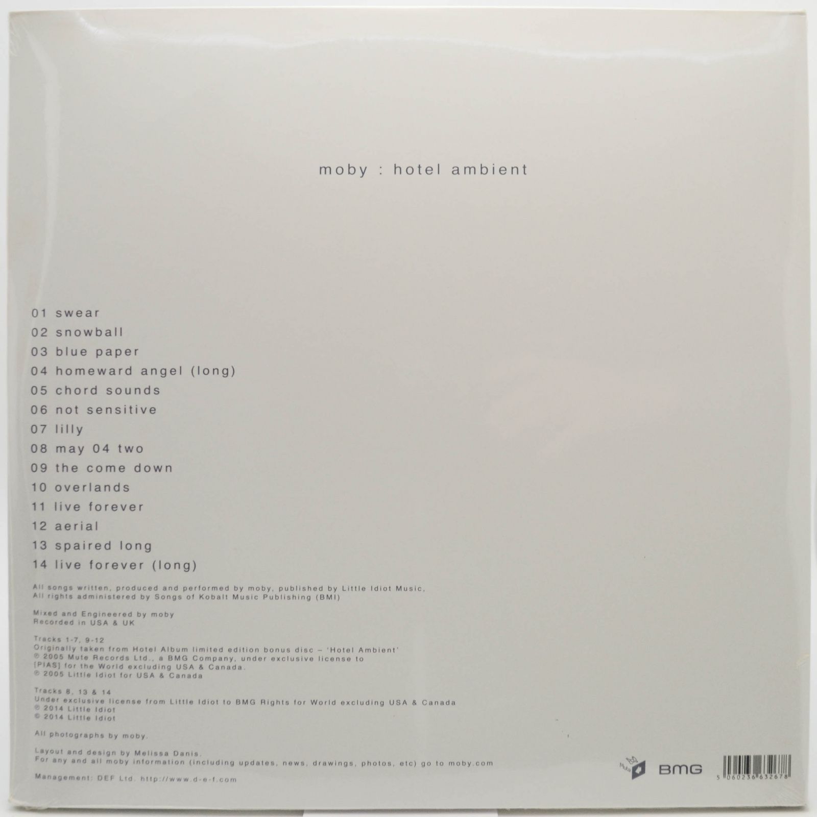 Moby — Hotel : Ambient (3LP), 2005