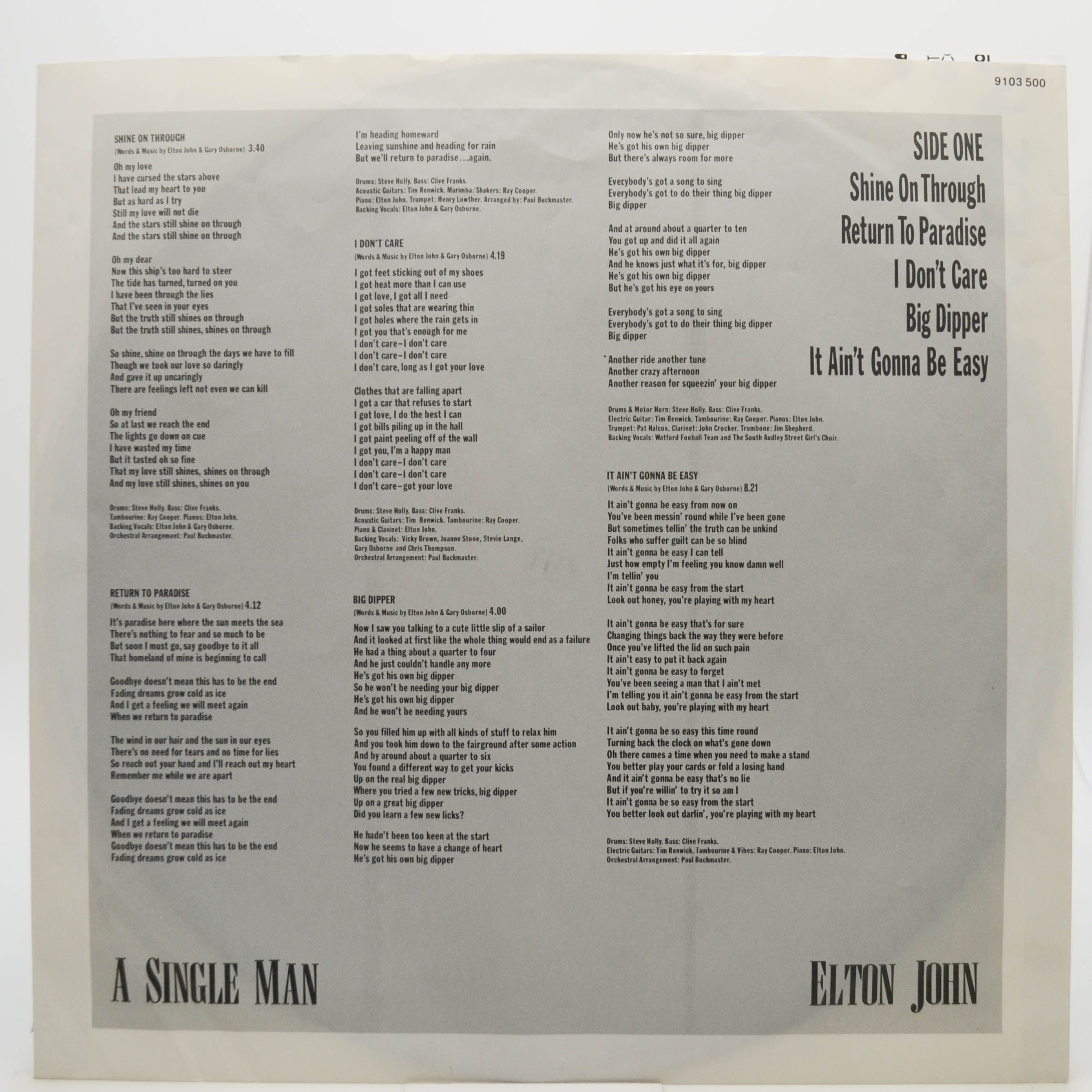 Elton John — A Single Man, 1978