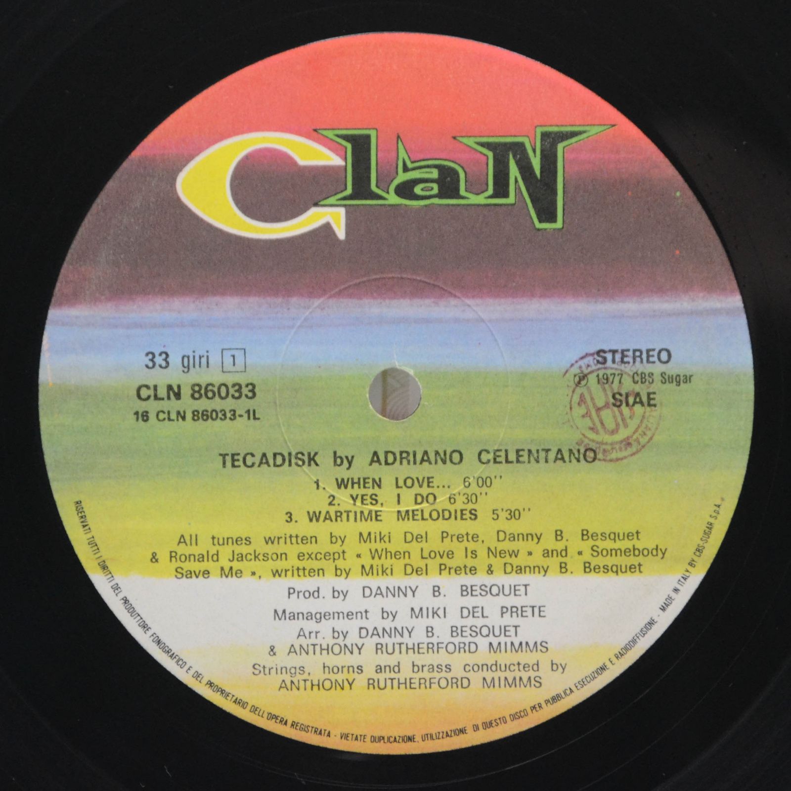 Adriano Celentano — Tecadisk, 1977