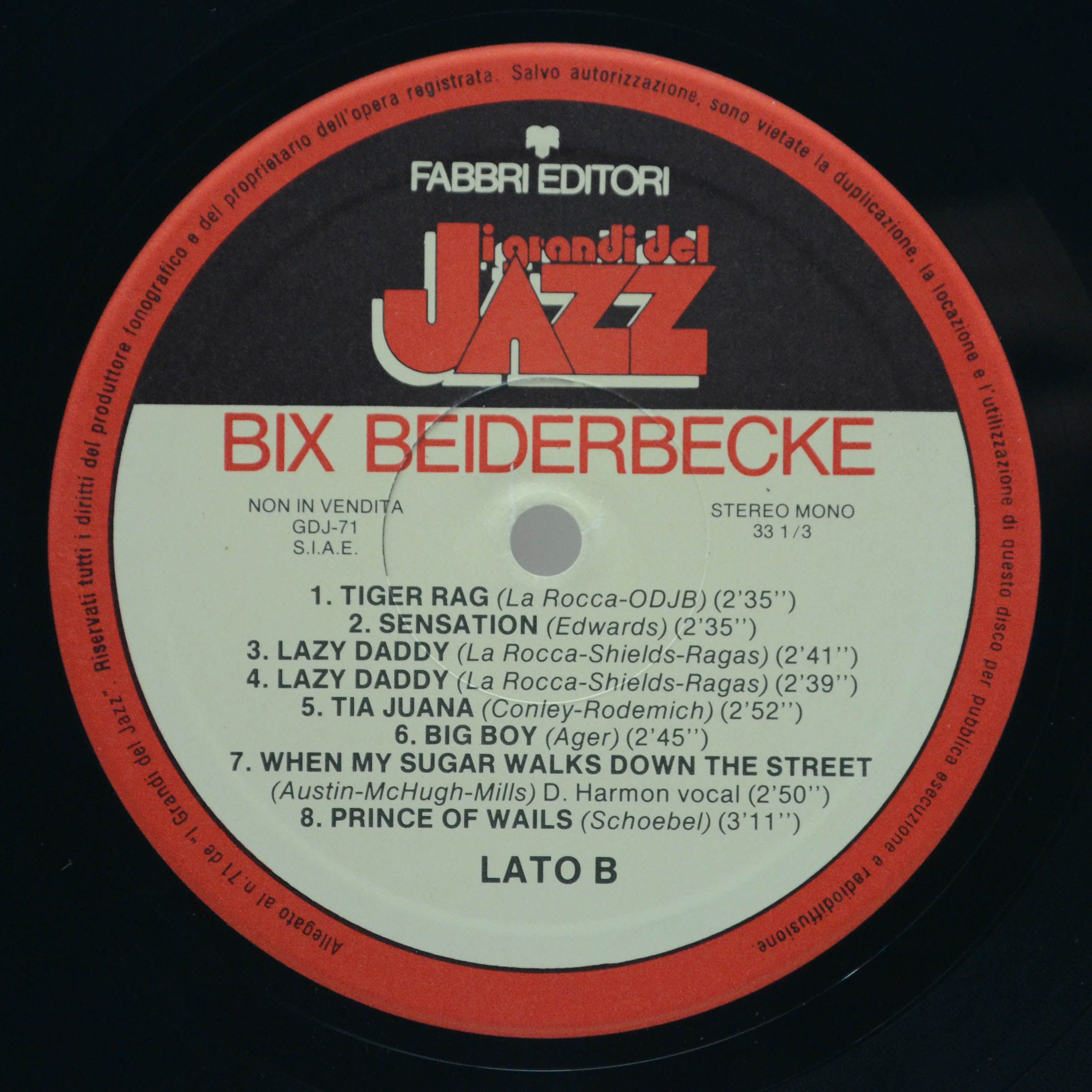 Bix Beiderbecke — Bix Beiderbecke (booklet), 1982