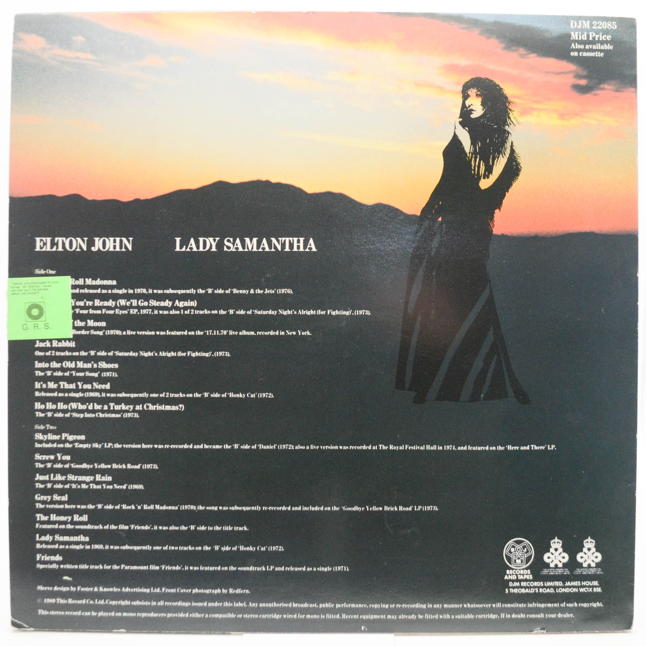 Elton John — Lady Samantha (UK), 1980