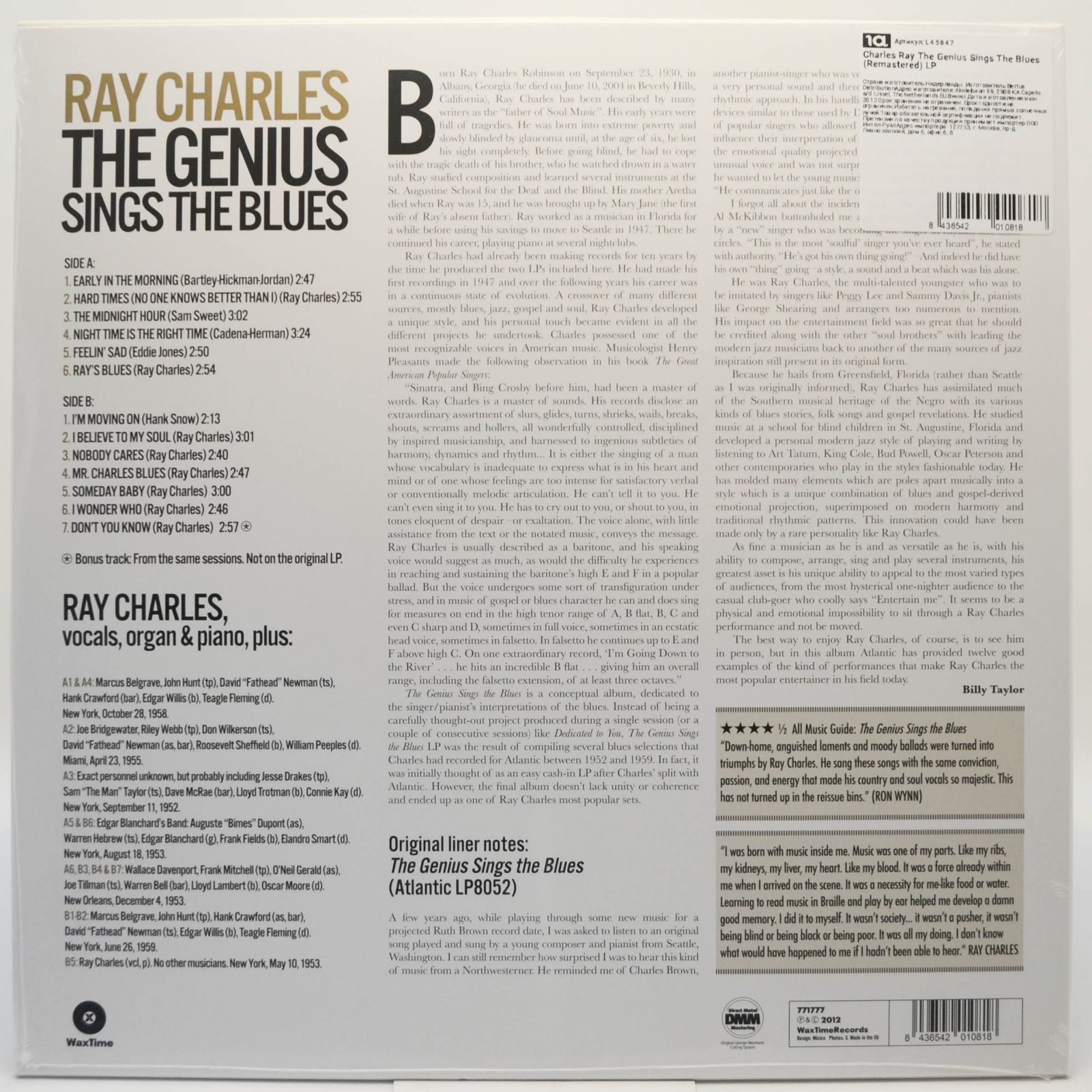 Ray Charles — The Genius Sings The Blues, 1961