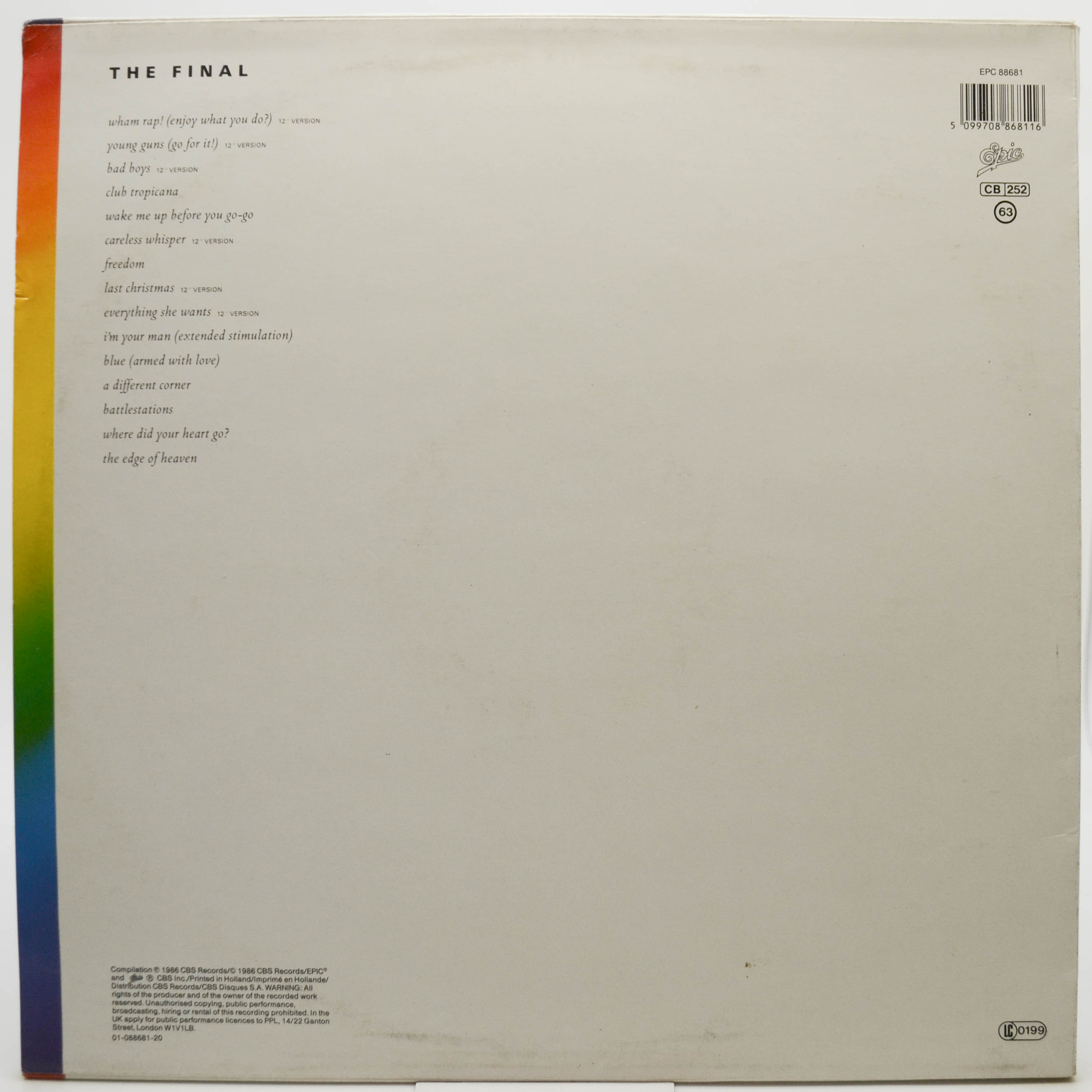 Wham! — The Final (2LP), 1986