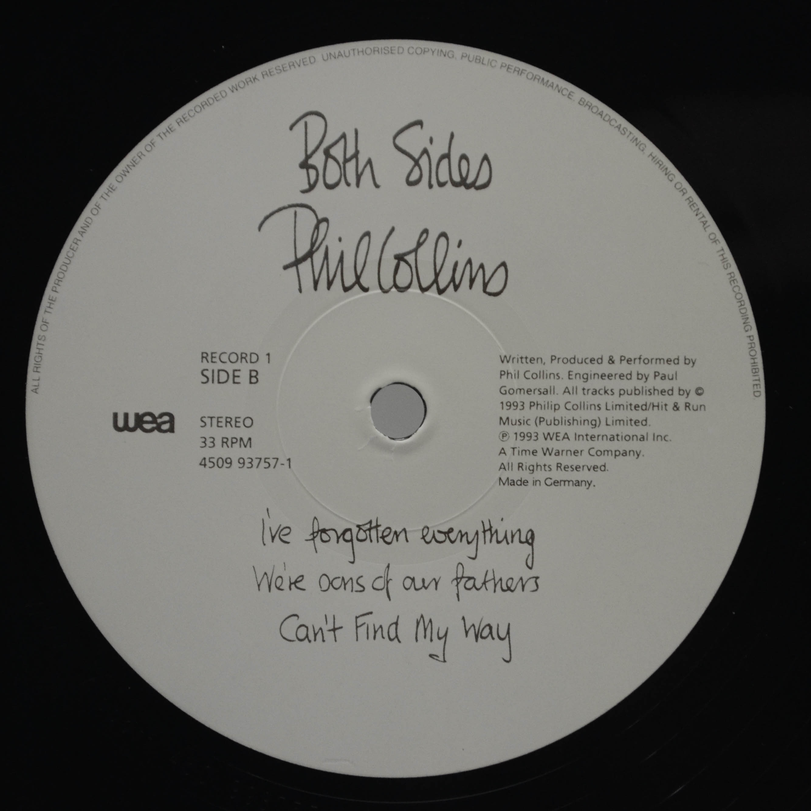 Phil Collins — Both Sides (2LP), 1993