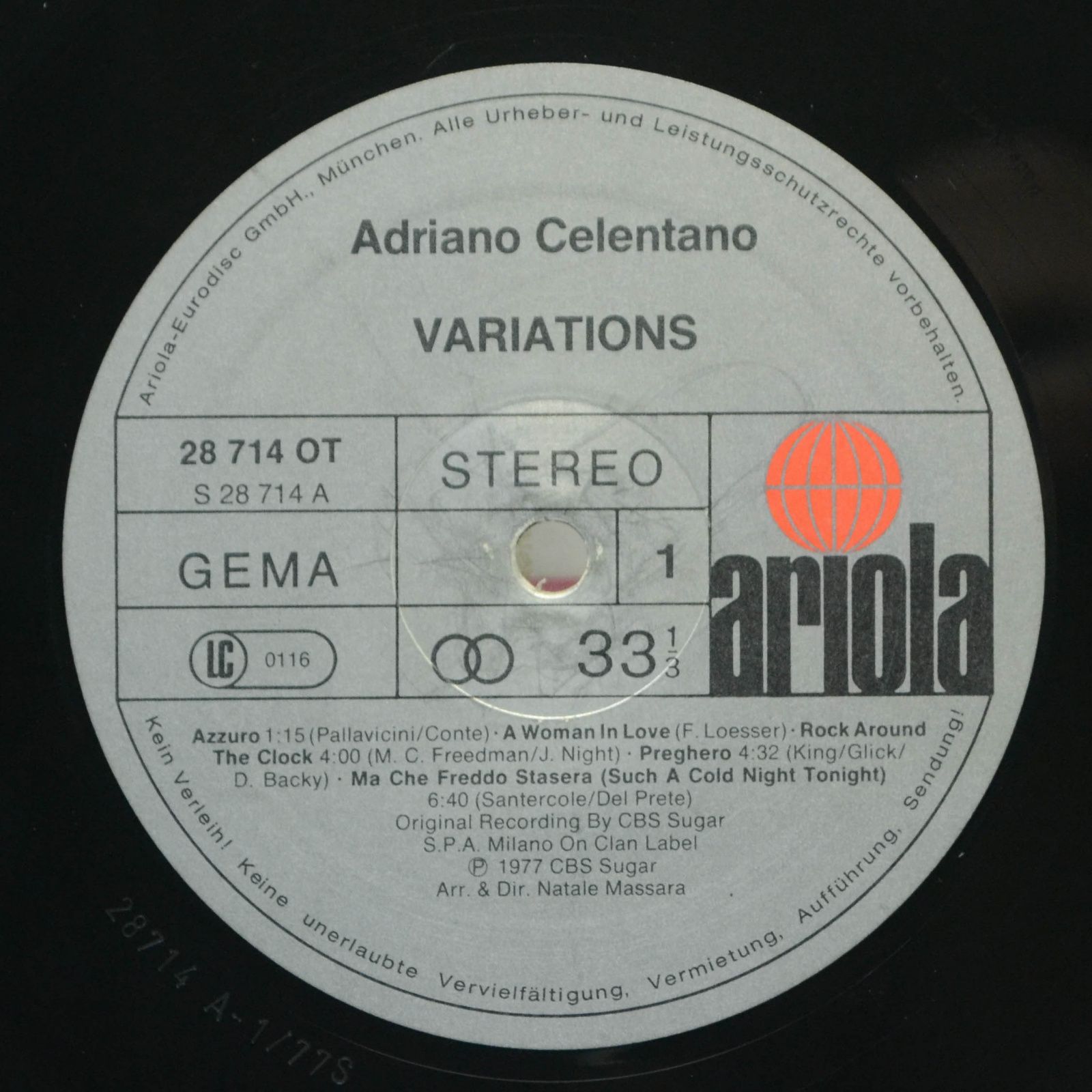 Adriano Celentano — Variations, 1977
