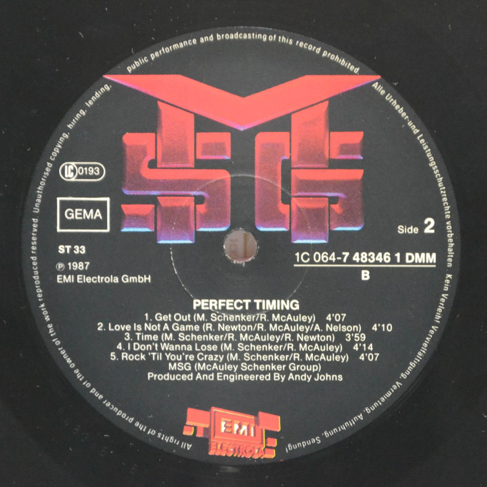 McAuley Schenker Group — Perfect Timing, 1987