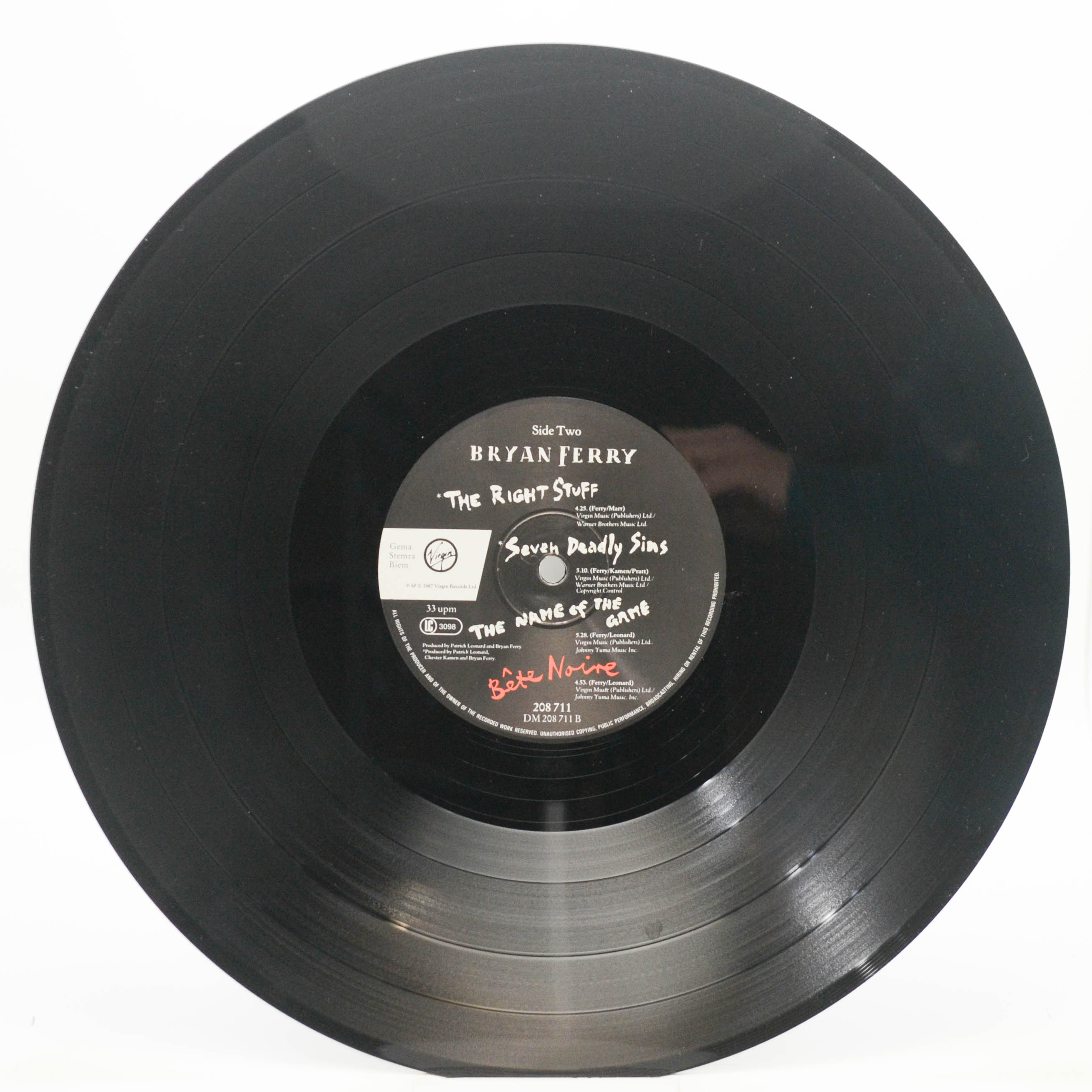 Bryan Ferry — Bête Noire, 1987