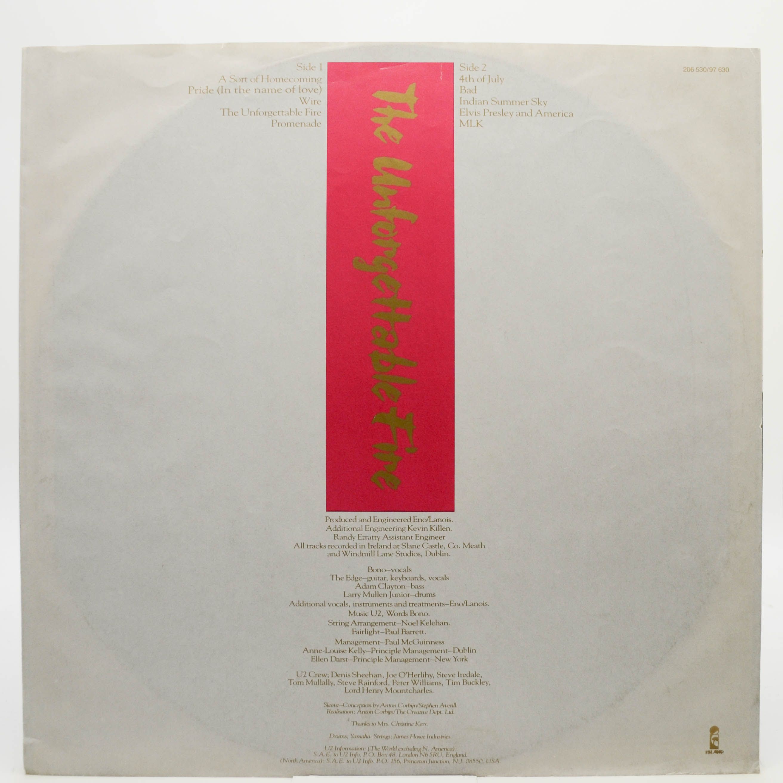 U2 — The Unforgettable Fire, 1985