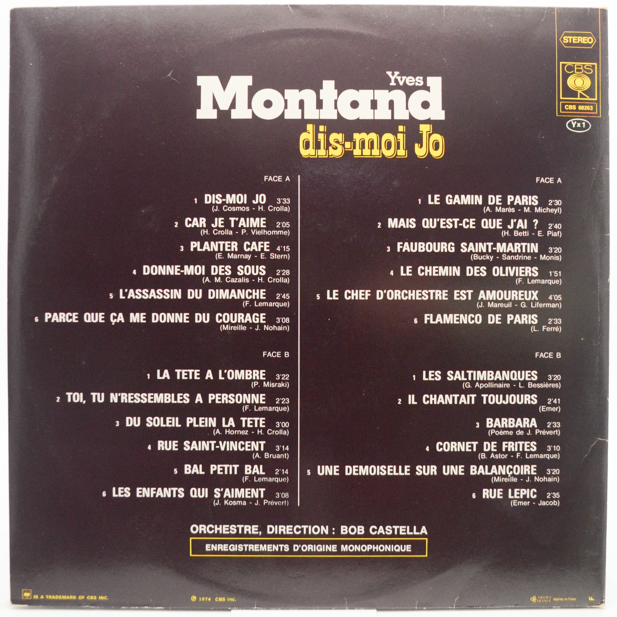 Yves Montand — Dis-Moi Jo (2LP, France), 1974