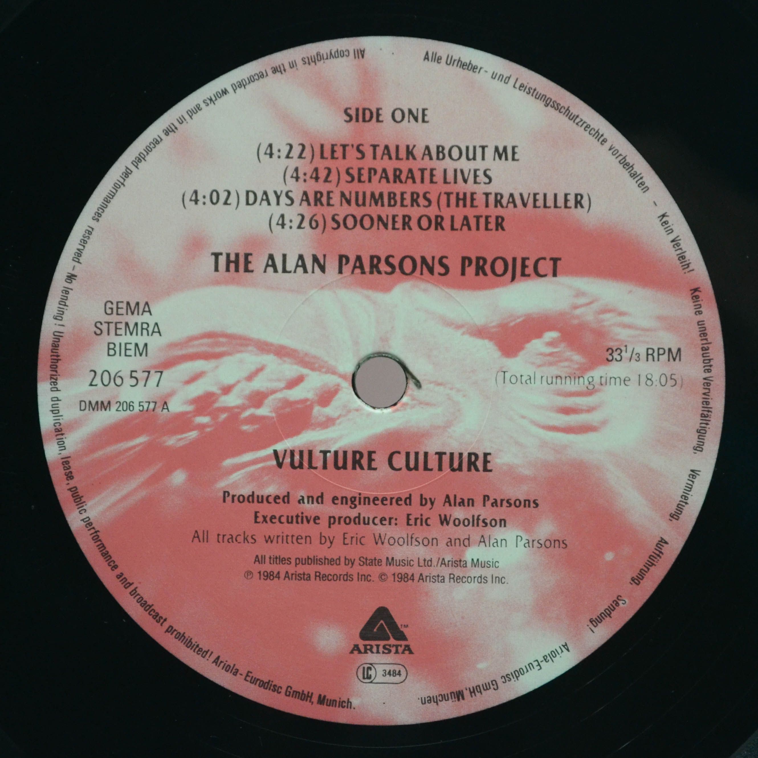 Alan Parsons Project — Vulture Culture, 1985