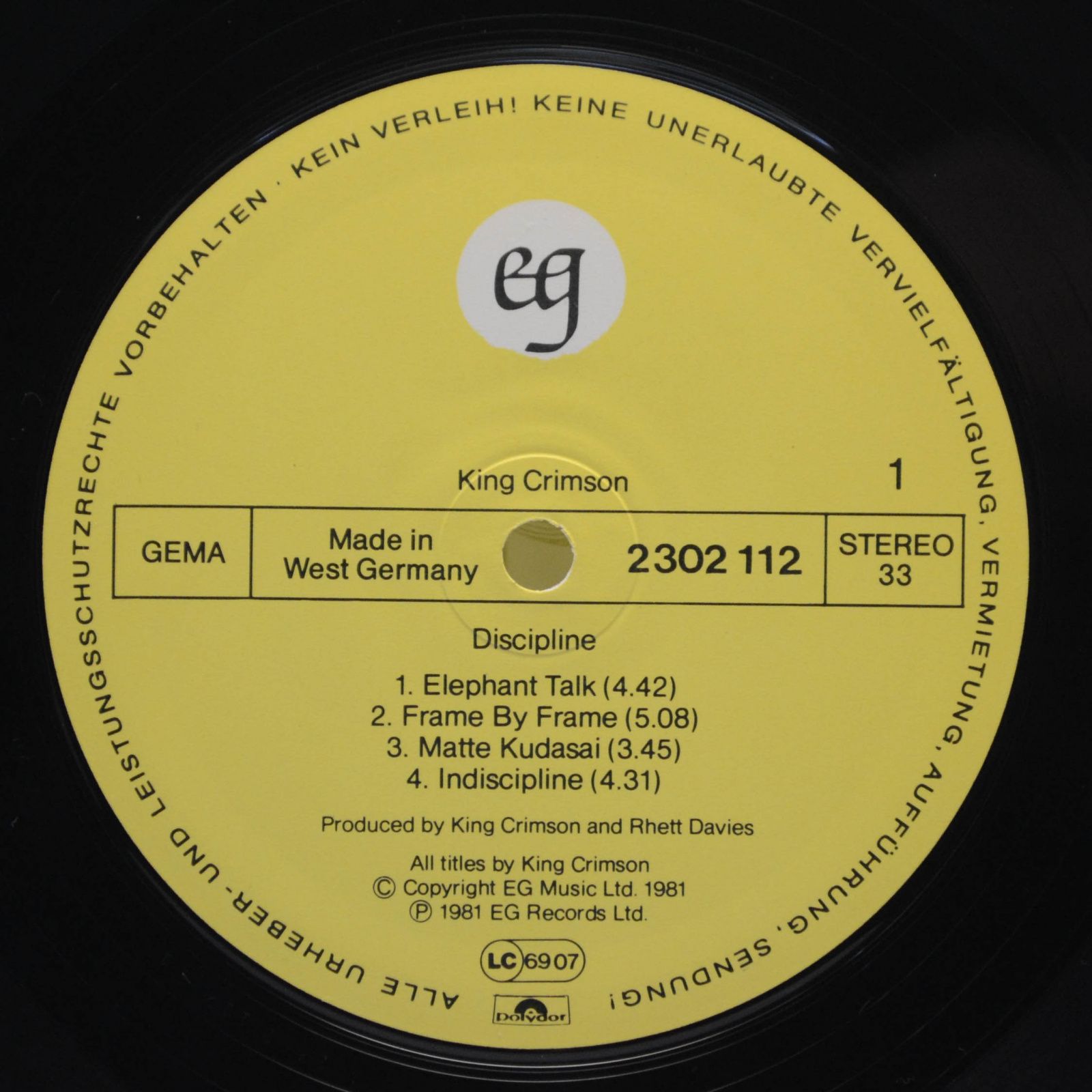 King Crimson — Discipline, 1981