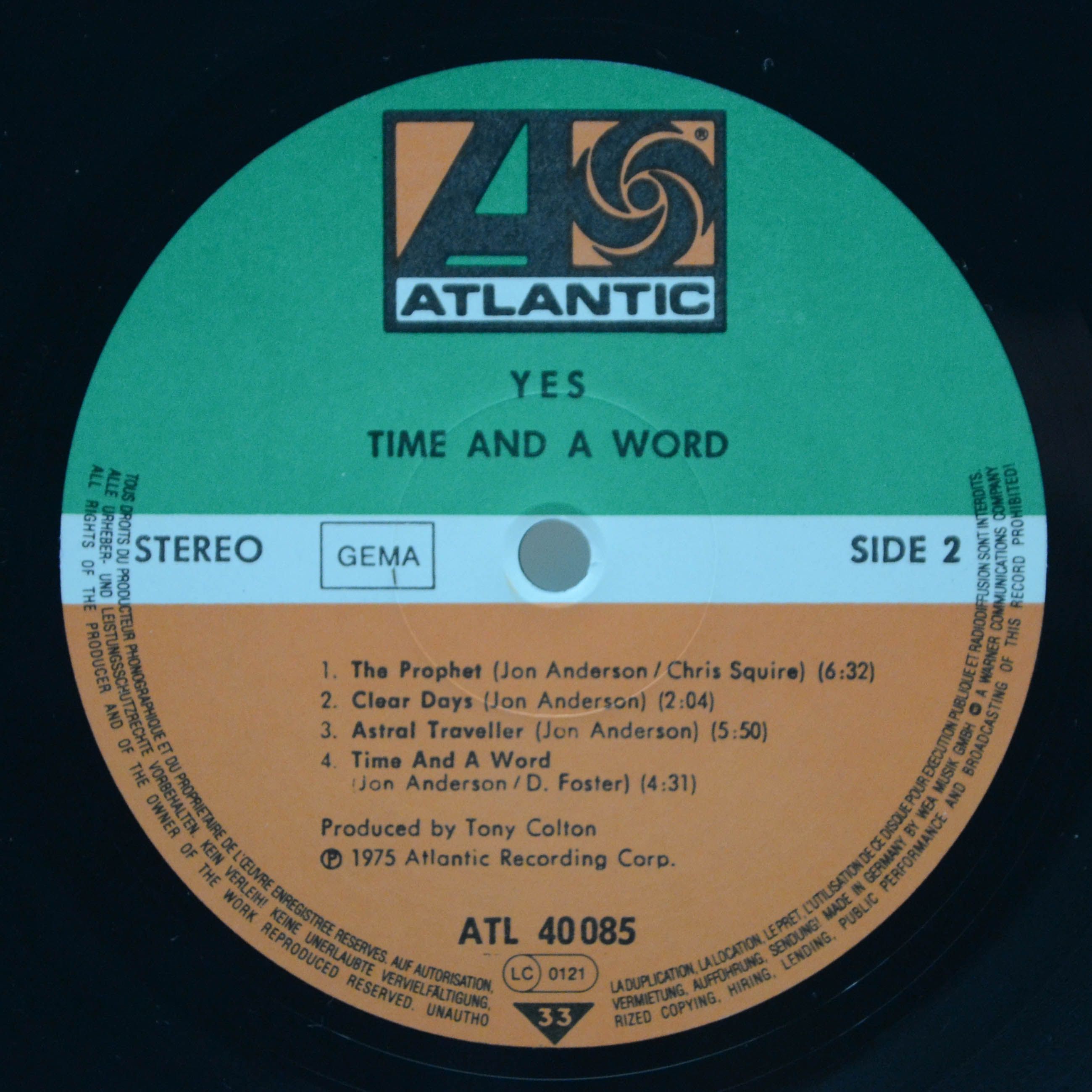 Yes — Time And A Word, 1970