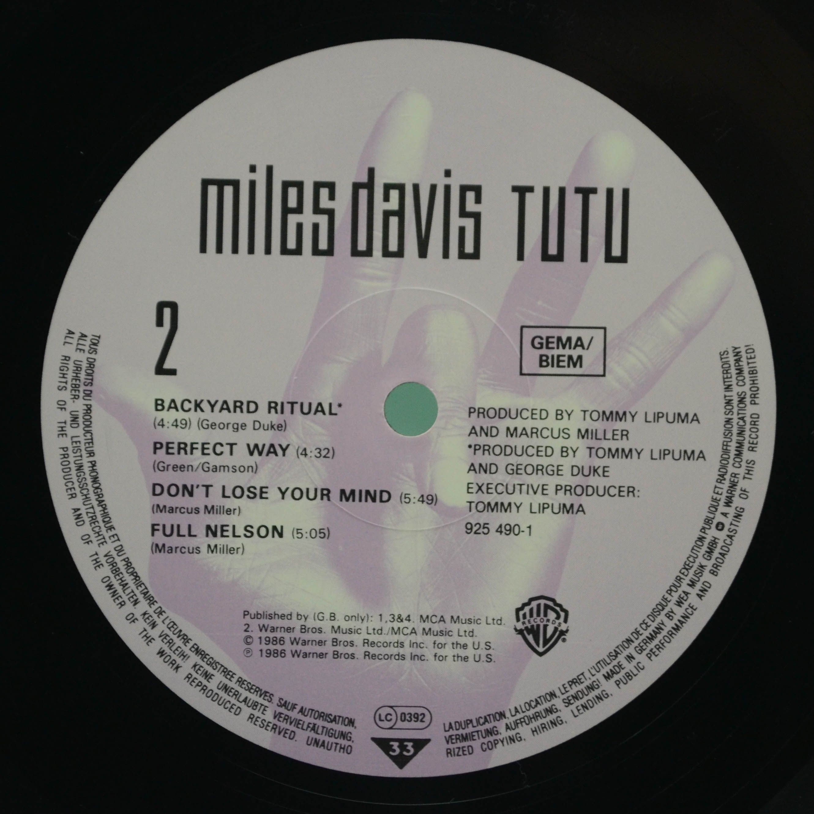 Miles Davis — Tutu, 1986