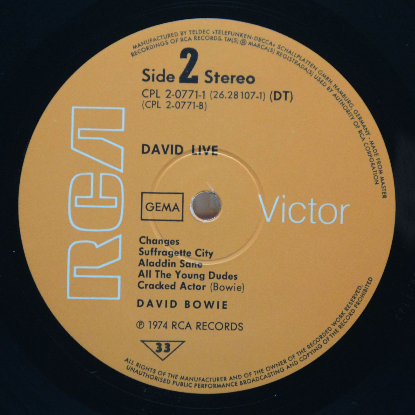 David Bowie — David Live (2LP), 1974