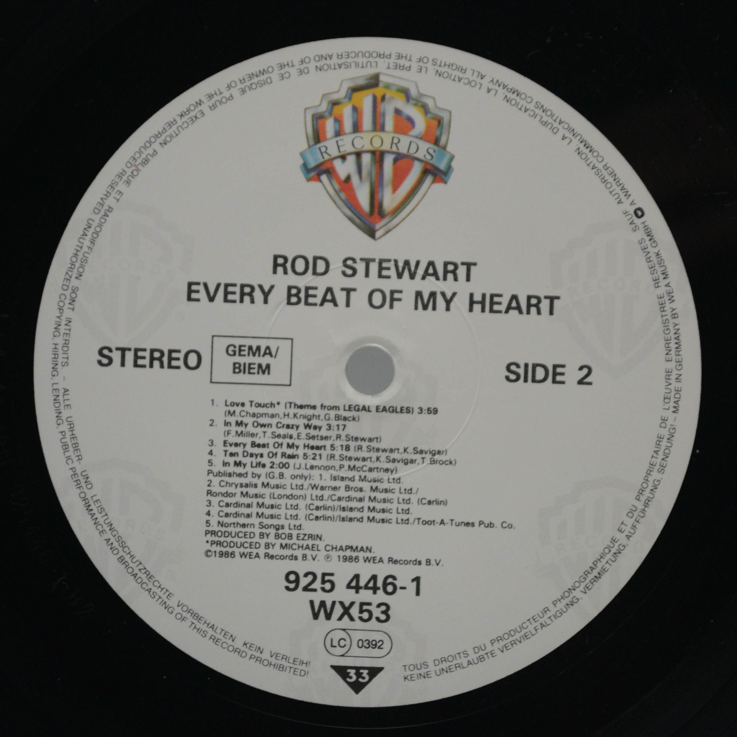 Rod Stewart — Every Beat Of My Heart, 1986