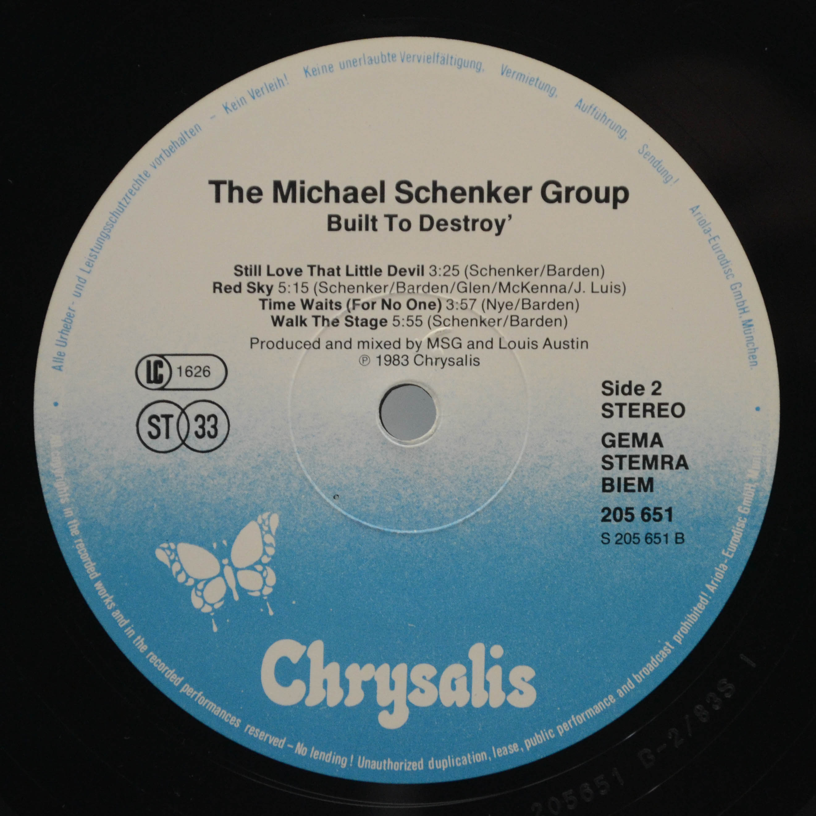 Michael Schenker Group — Built To Destroy, 1983