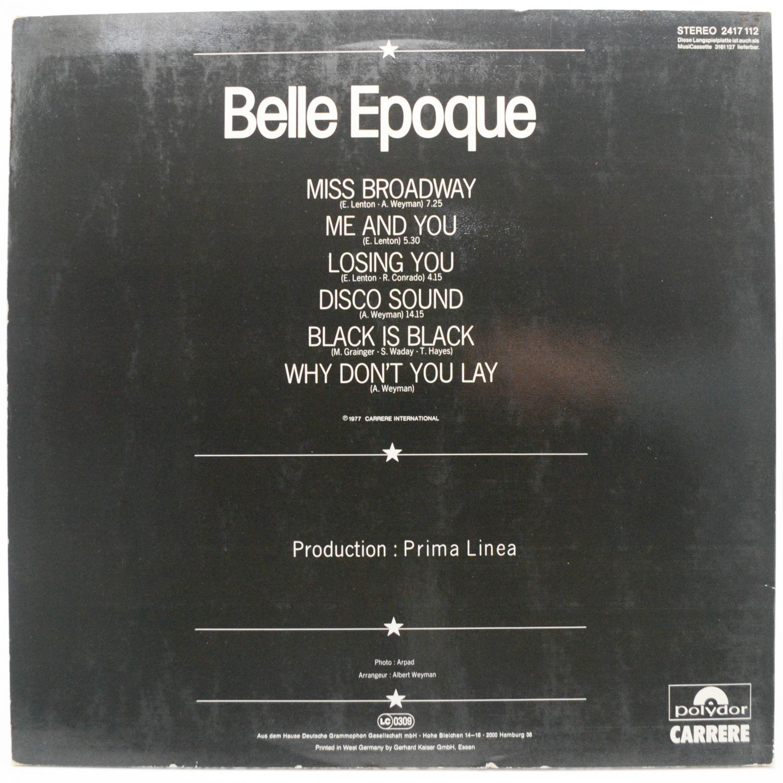 Belle Epoque — Black Is Black, 1977