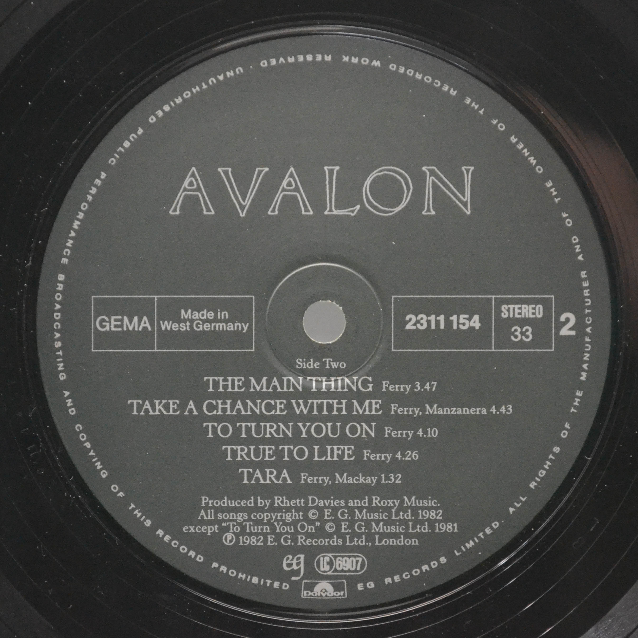 Roxy Music — Avalon, 1982