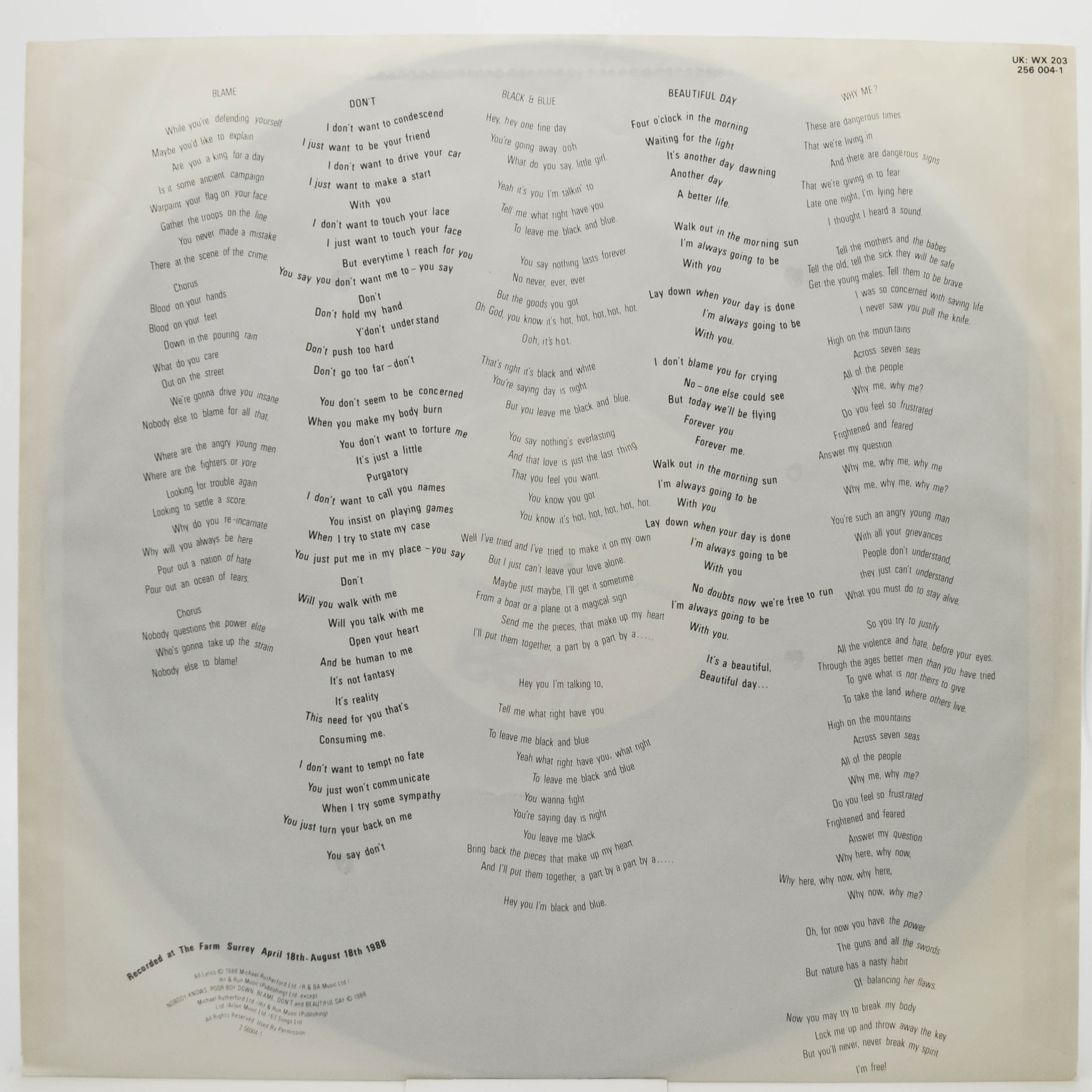 Mike & The Mechanics — Living Years, 1988