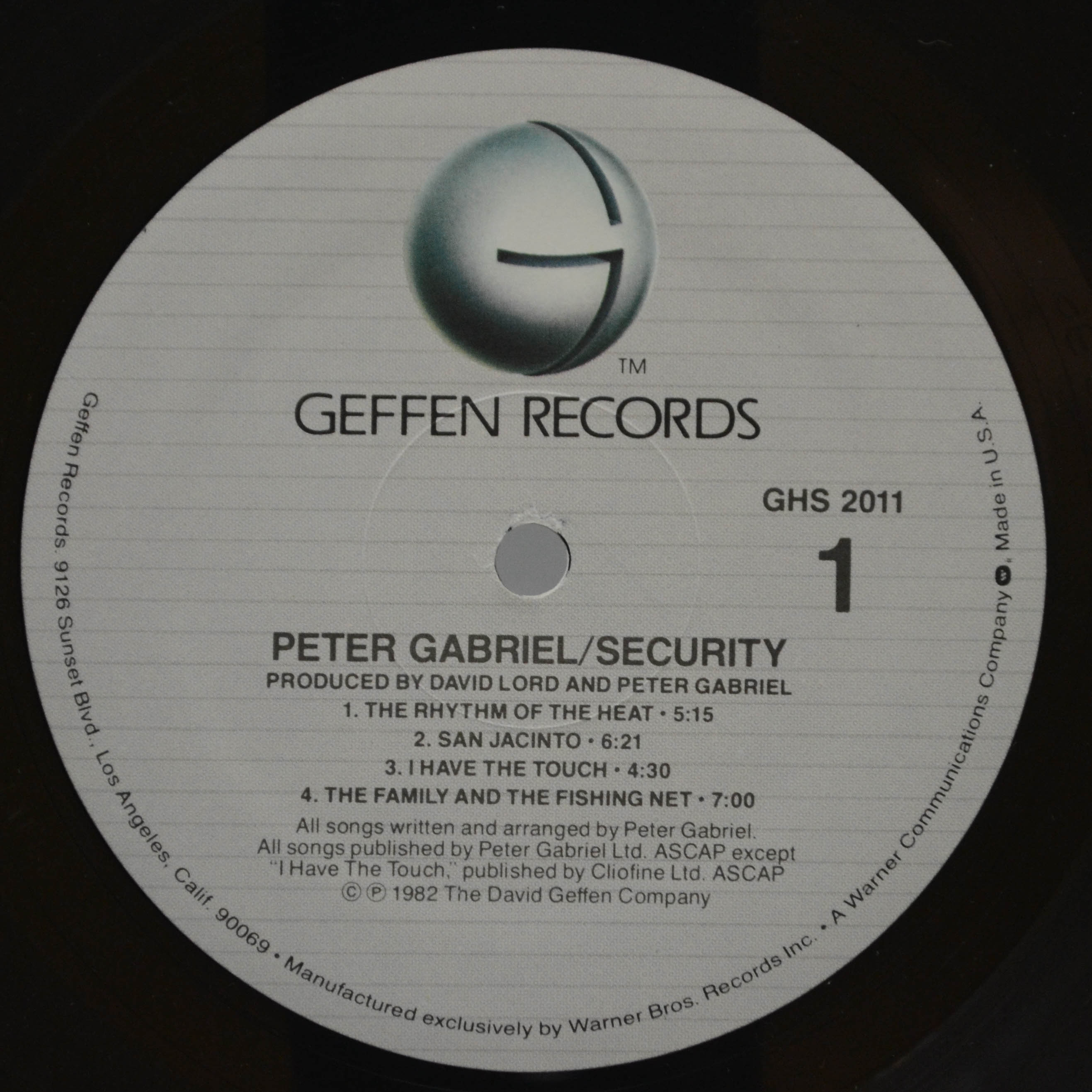 Peter Gabriel — Security (USA), 1982