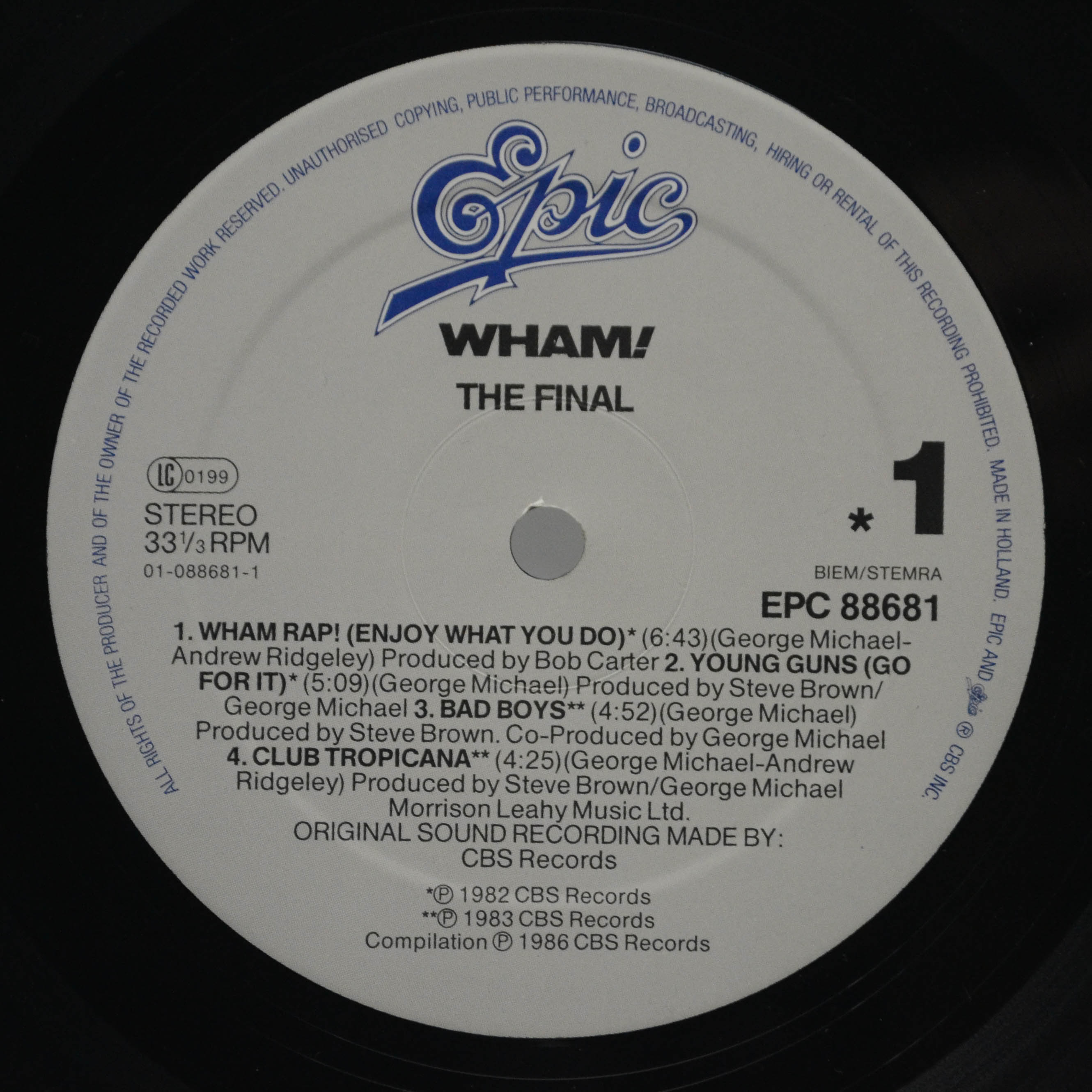 Wham! — The Final (2LP), 1986