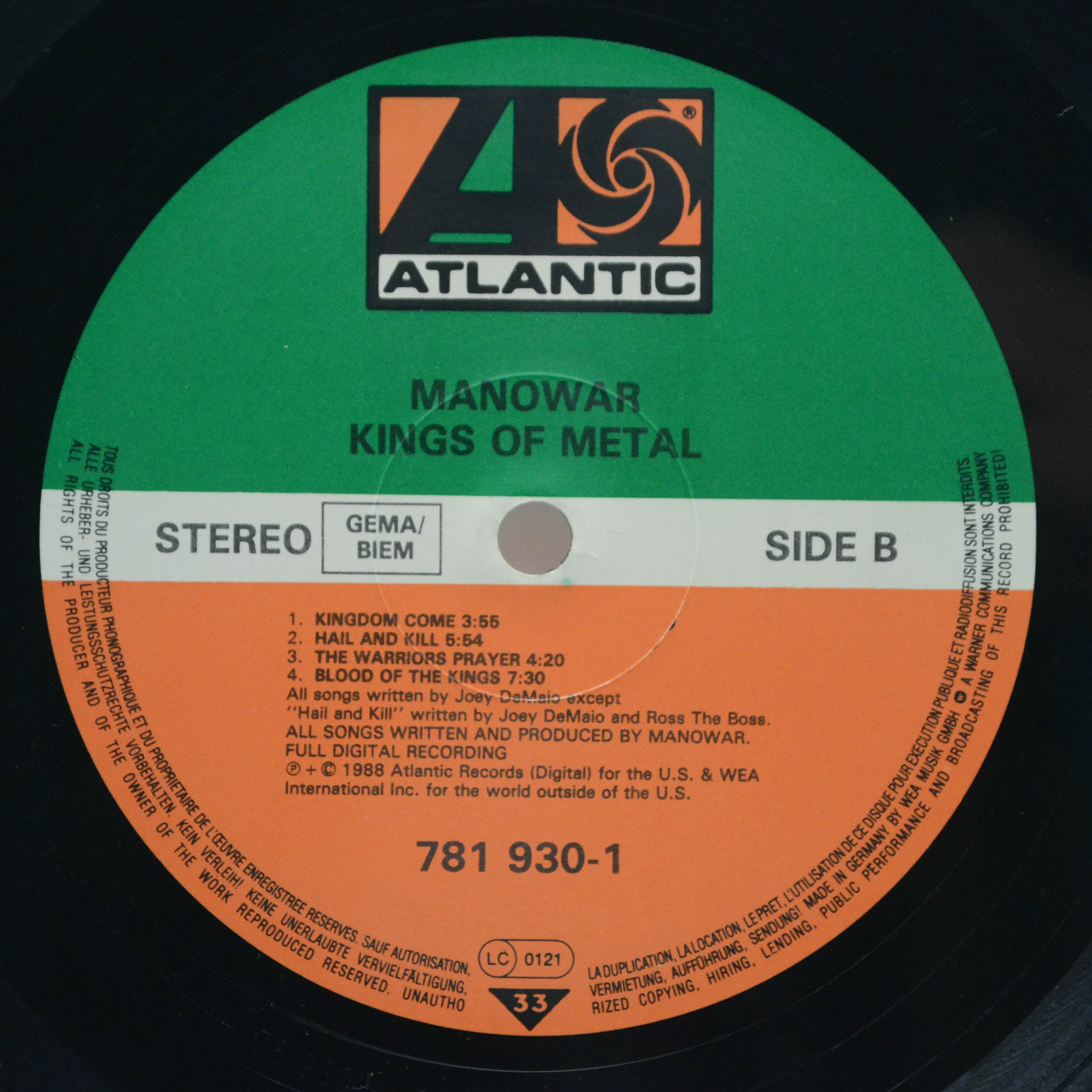 Manowar — Kings Of Metal, 1988