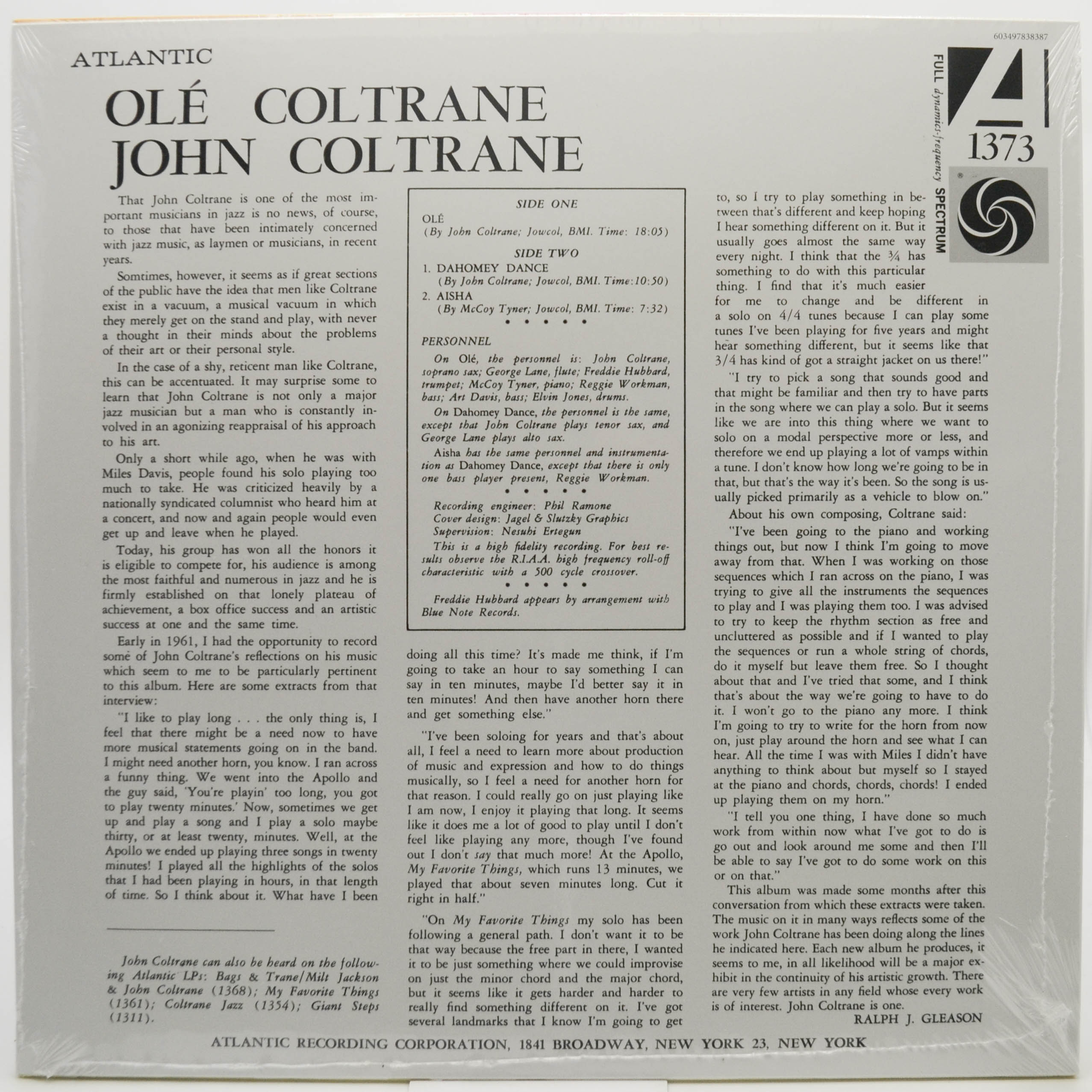 John Coltrane — Olé Coltrane, 1961