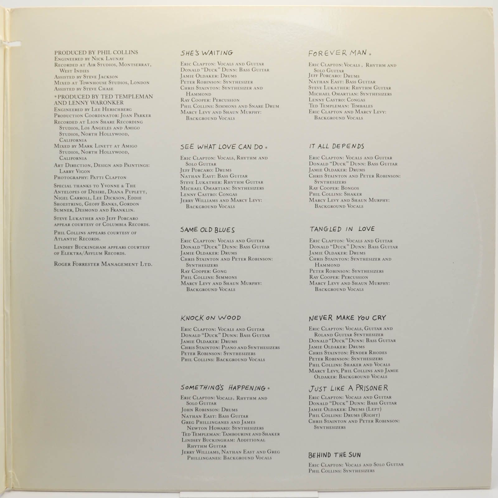 Eric Clapton — Behind The Sun (USA), 1985