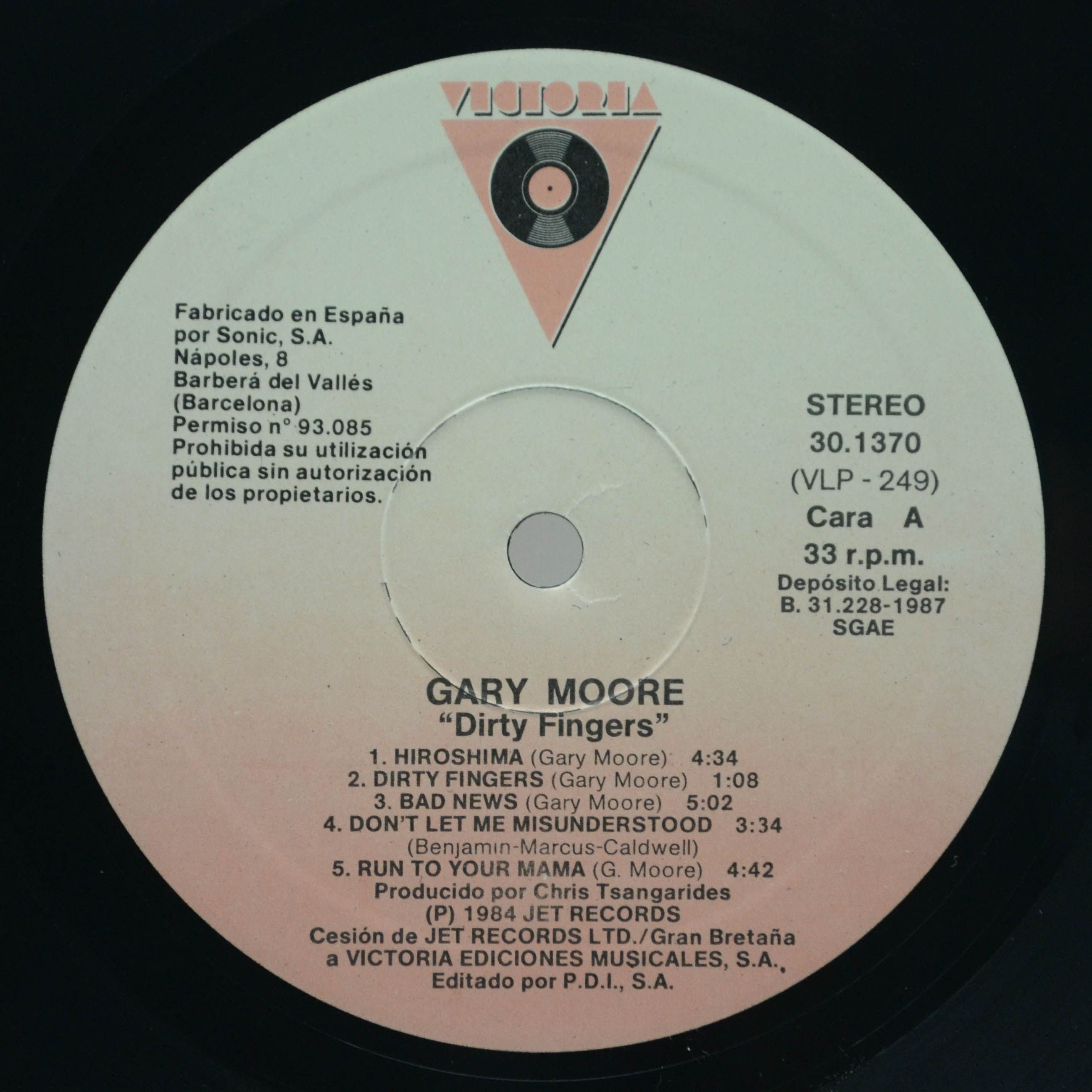 Gary Moore — Dirty Fingers, 1987