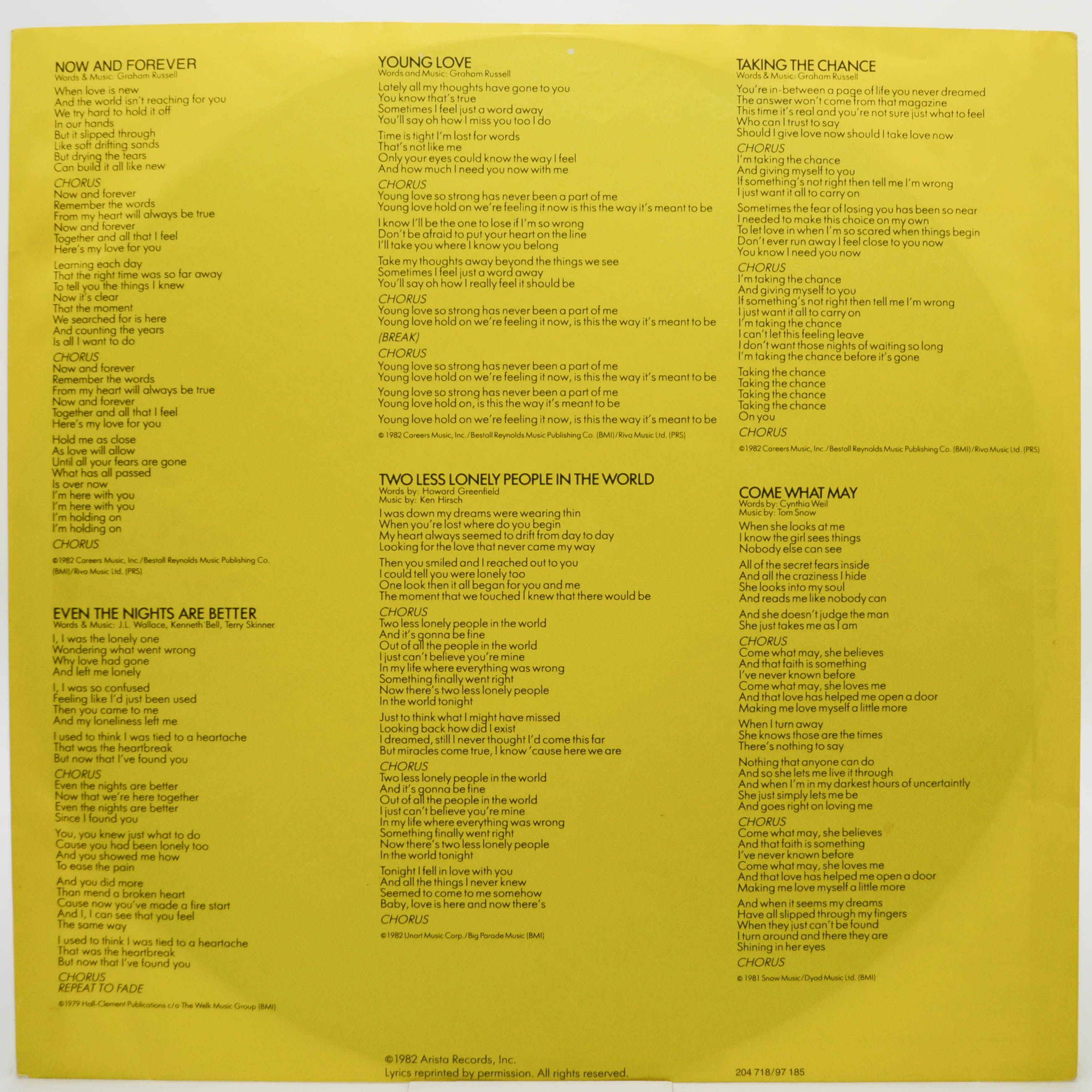 Air Supply — Now And Forever, 1982