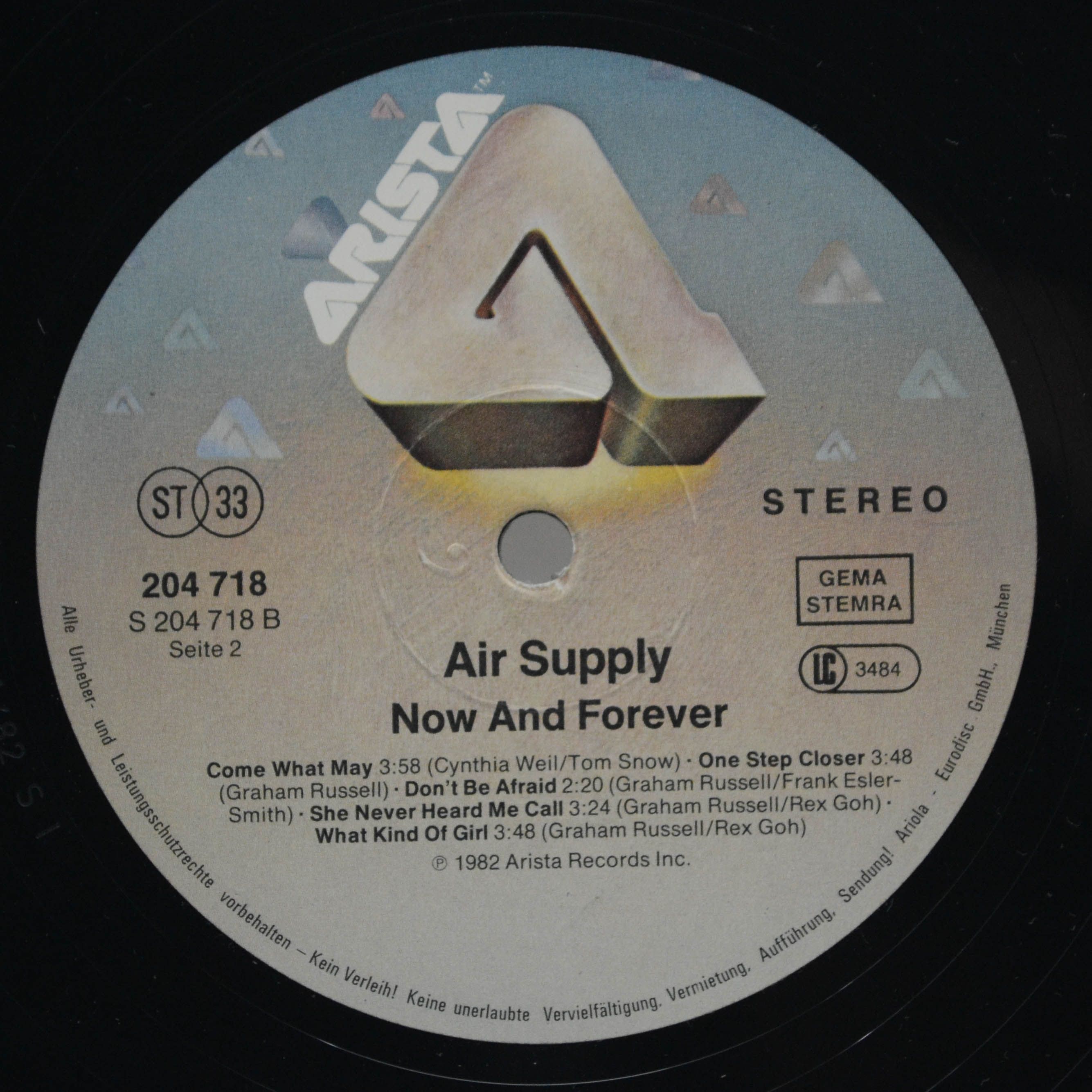 Air Supply — Now And Forever, 1982