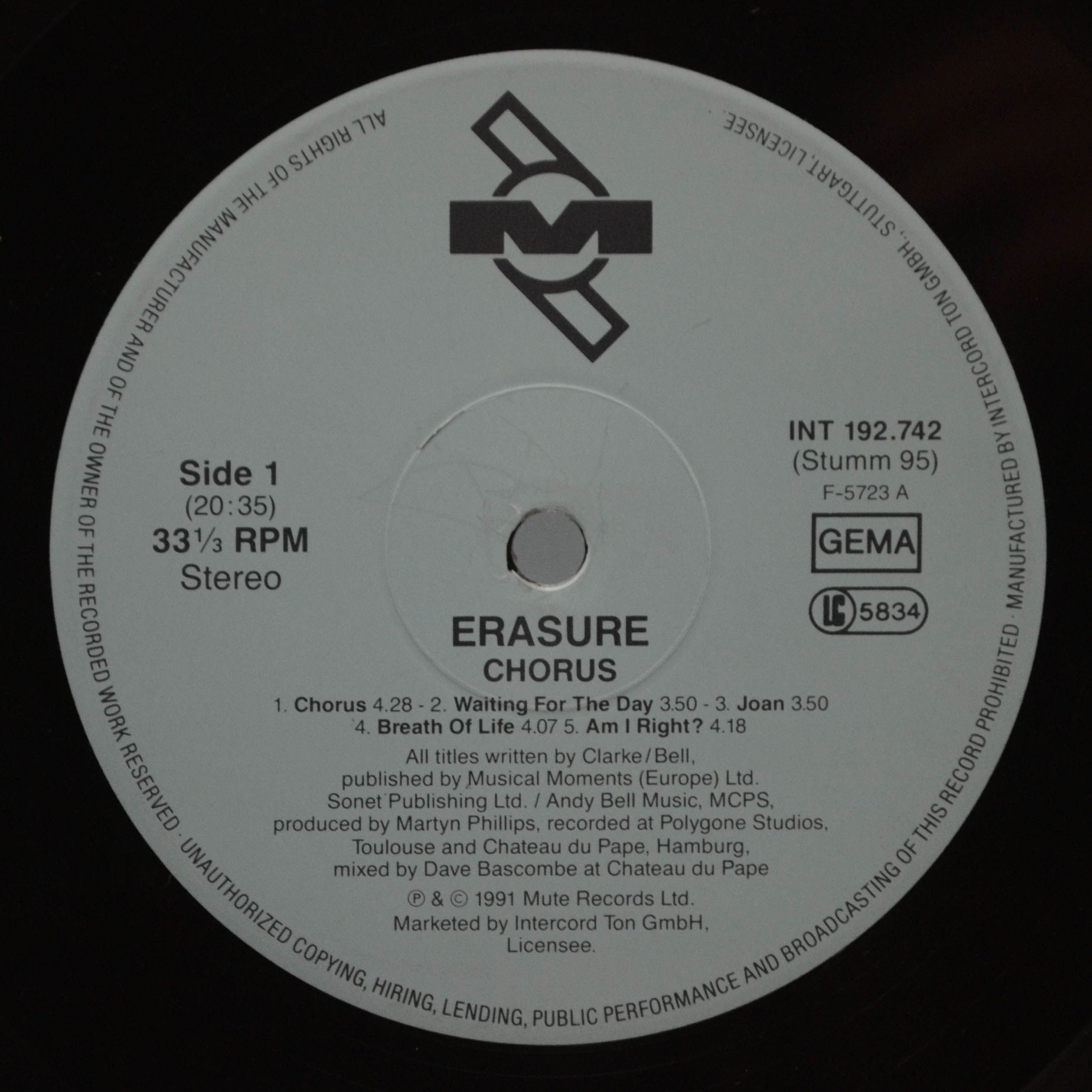 Erasure — Chorus, 1991