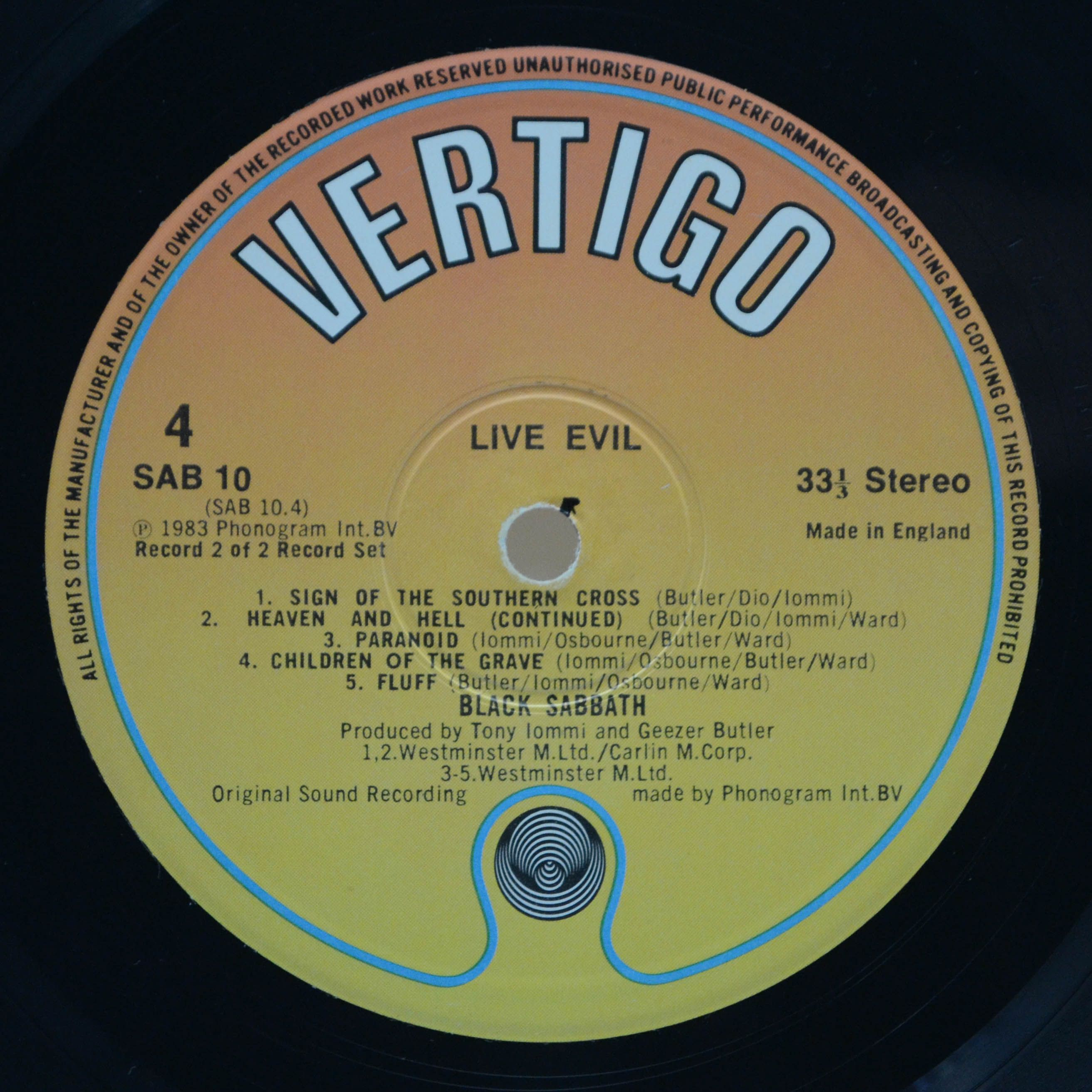 Black Sabbath — Live Evil (2LP, UK), 1982