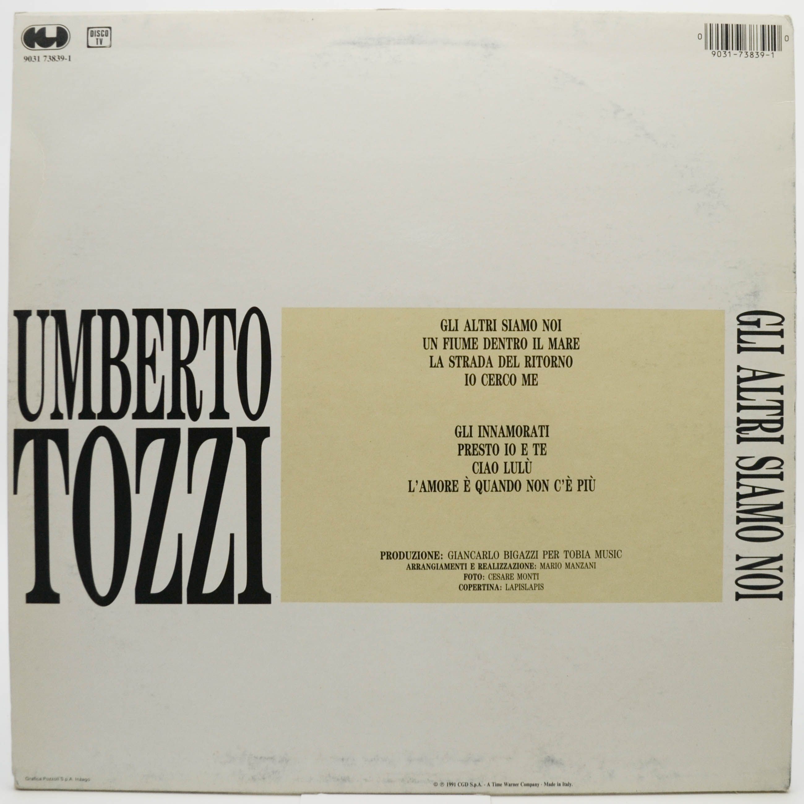 Umberto Tozzi — Gli Altri Siamo Noi, 1991