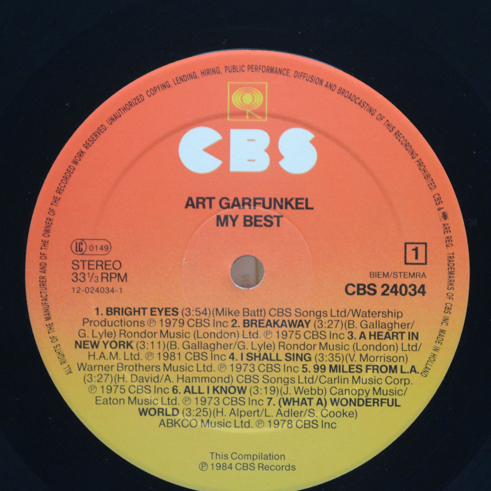 Art Garfunkel — My Best, 1984