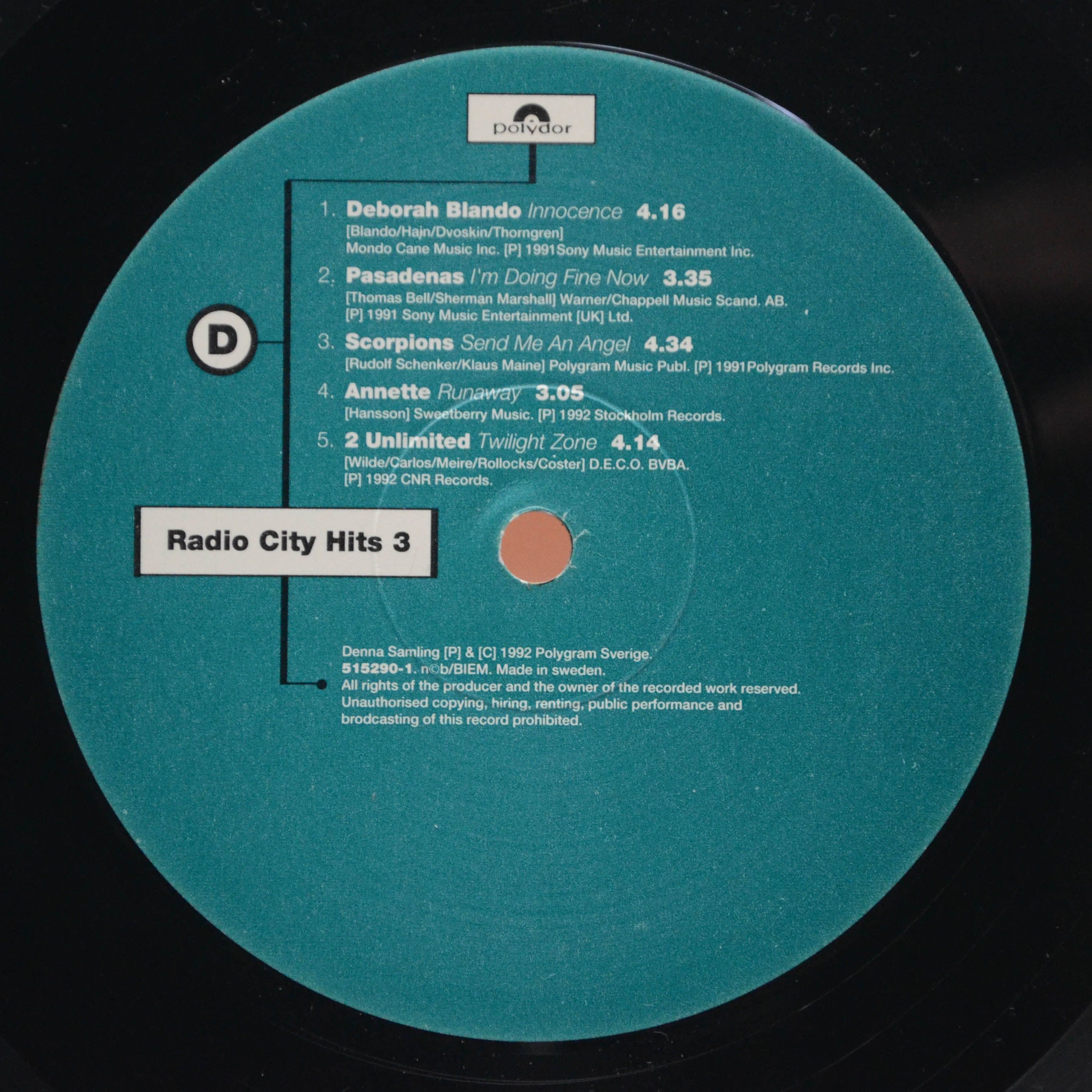 Various — Radio City Hits 3 (2LP), 1992