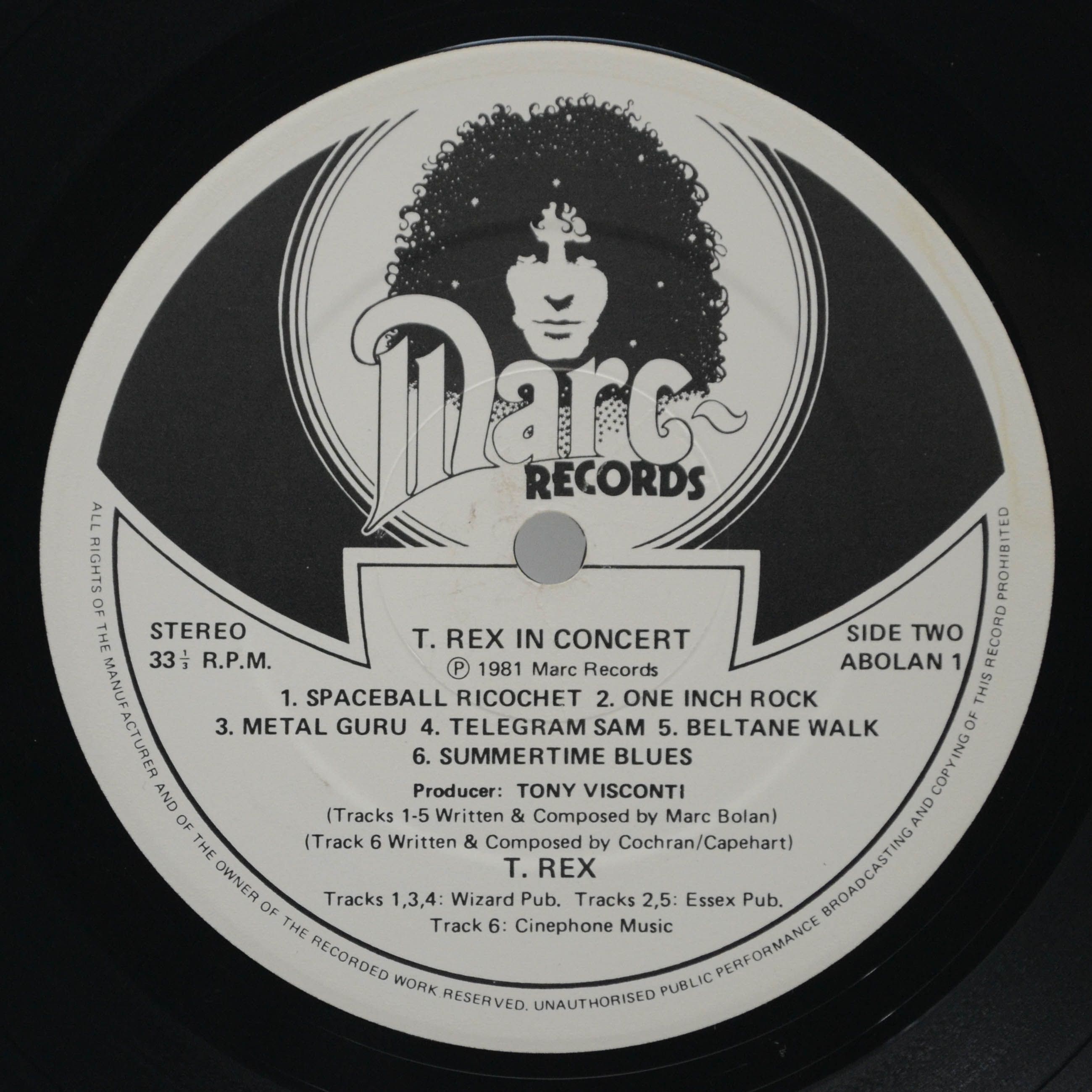 T. Rex — T. Rex In Concert (UK), 1981