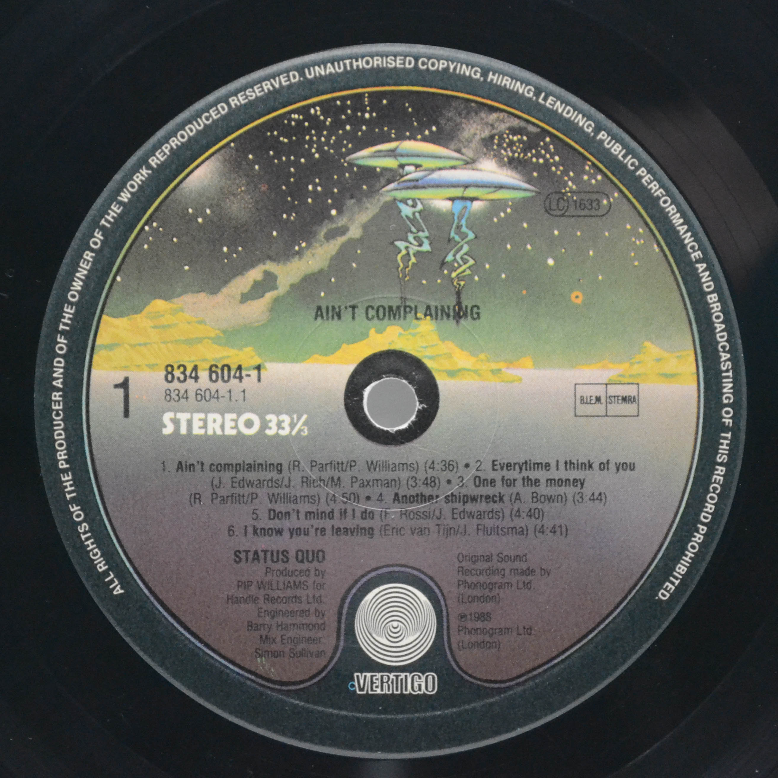 Status Quo — Ain't Complaining, 1988