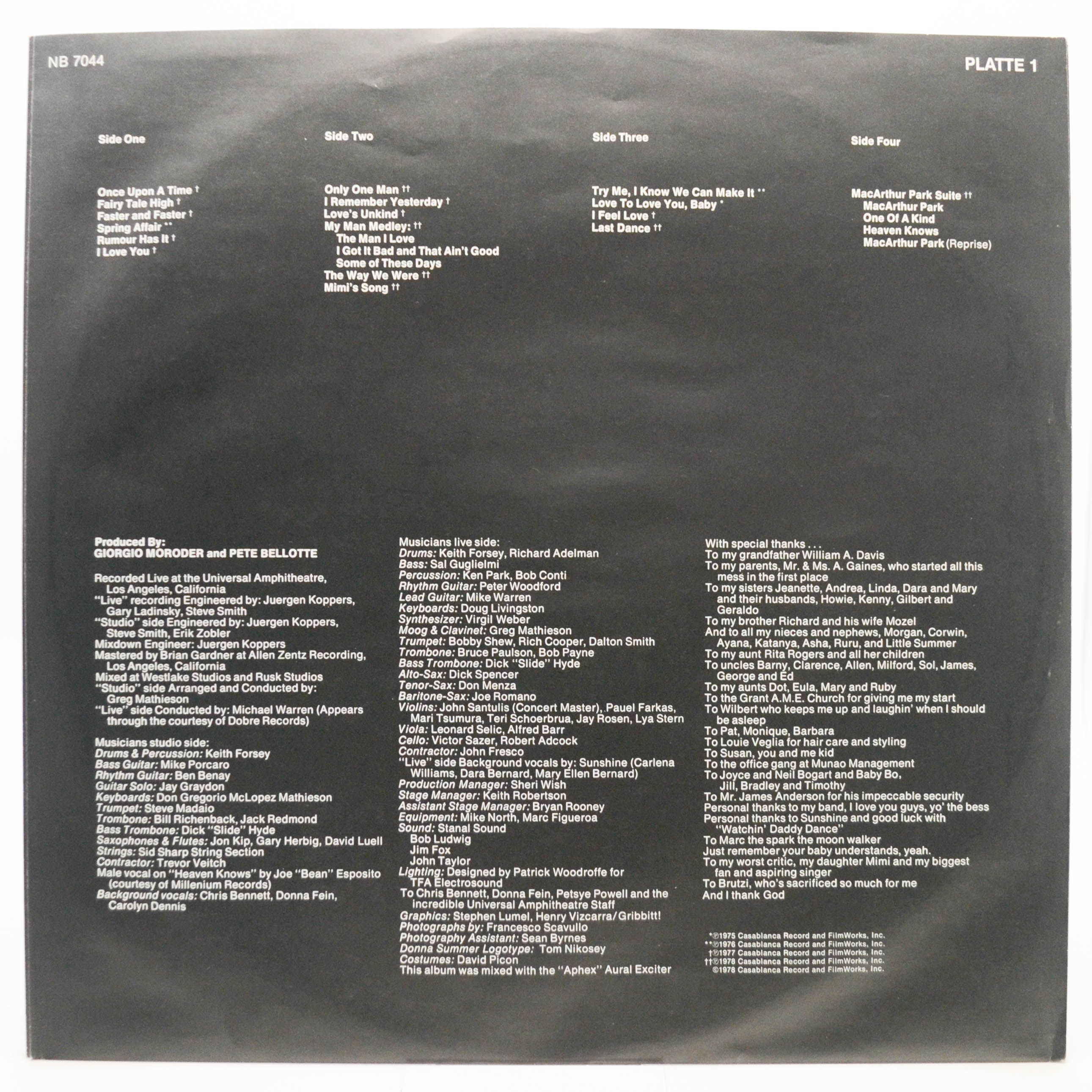 Donna Summer — Live And More (2LP), 1978