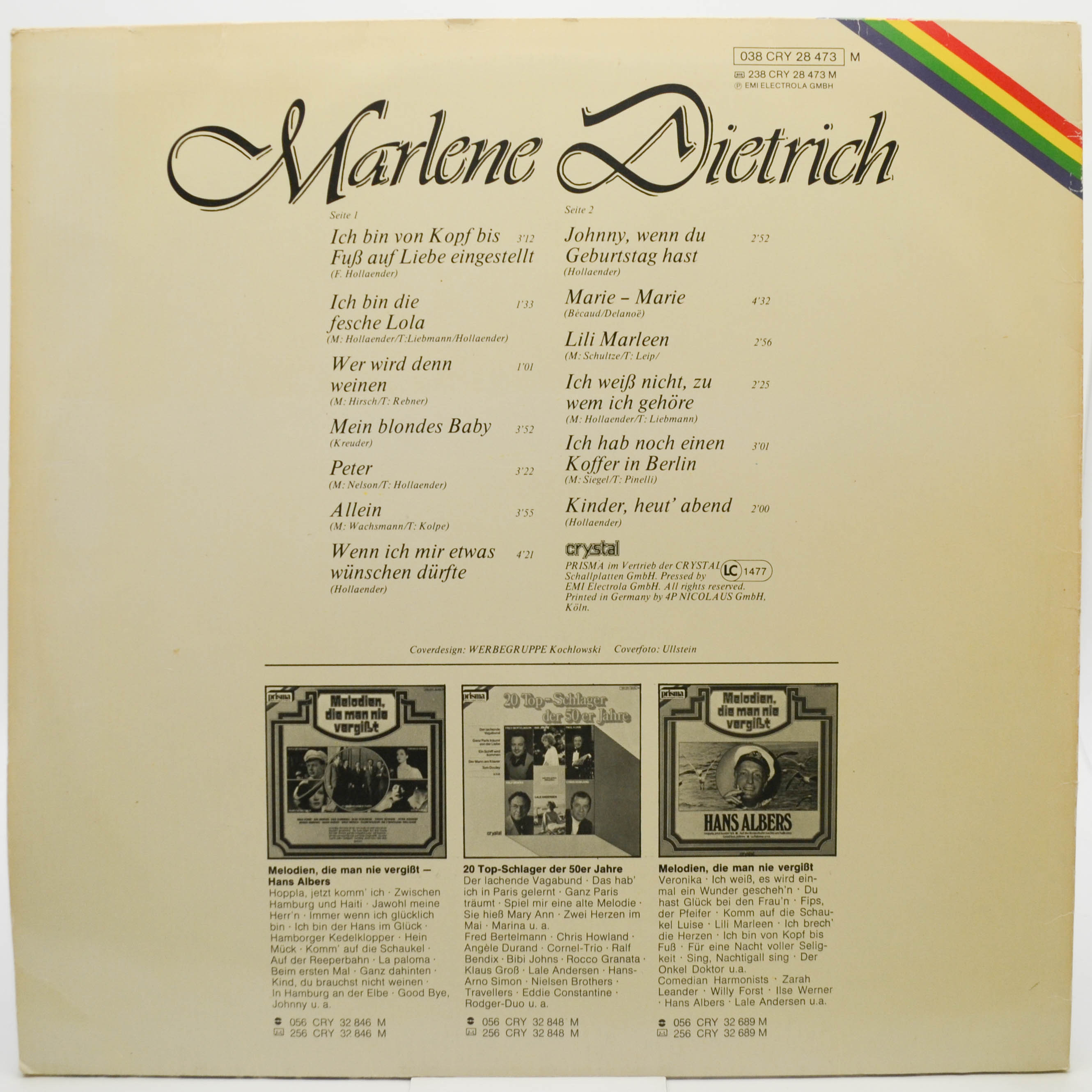 Marlene Dietrich — Melodien Die Man Nie Vergisst, 1978